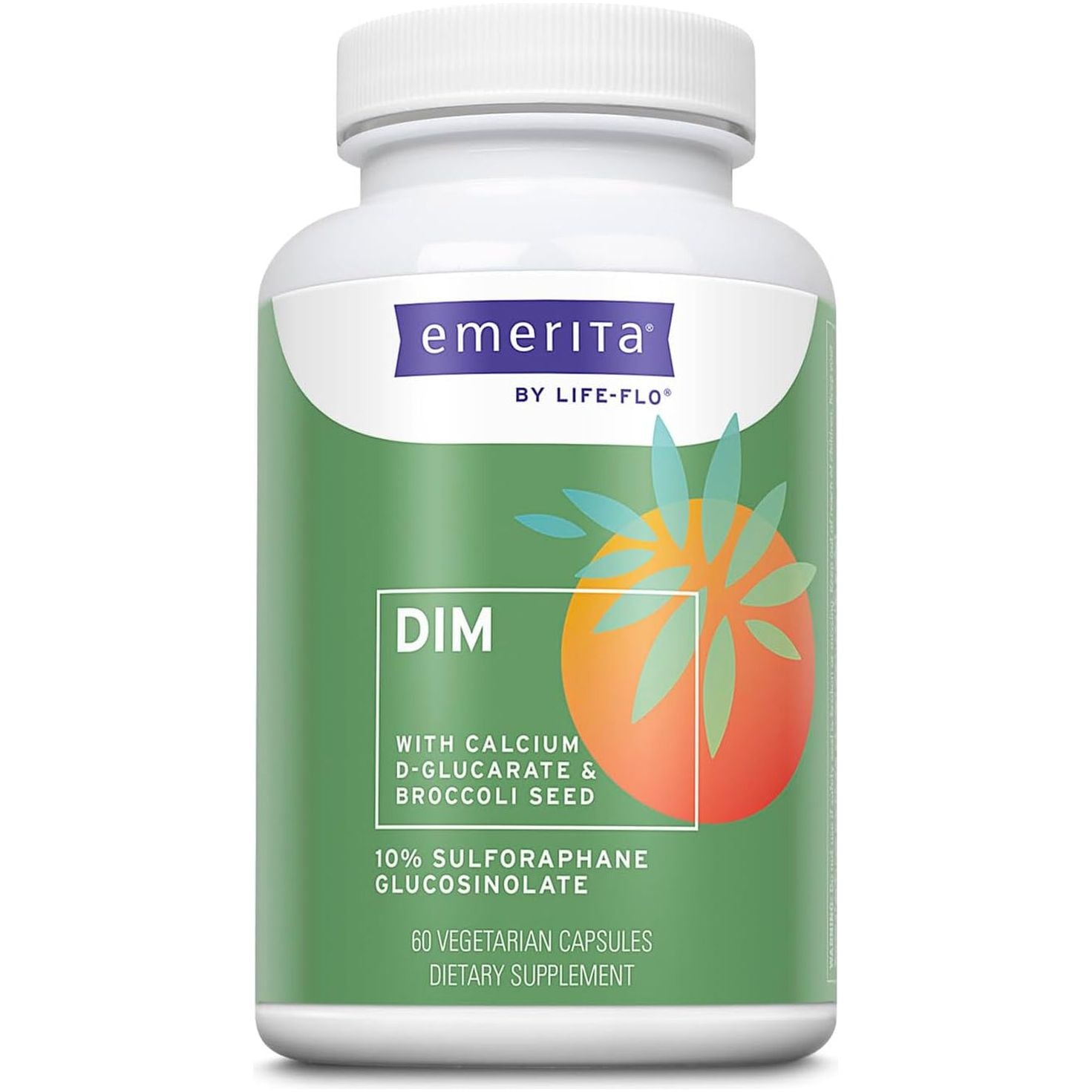 Emerita DIM Formula – 60 Capsules | Hormonal Balance Support with Calcium D-Glucarate & Broccoli Seed Emerita DIM Formula with Calcium D-Glucarate & Broccoli Seed - 60 Vegetarian Capsules