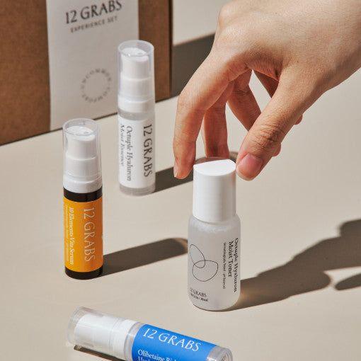 12GRABS Experience Set (4pcs) – 2-Week Skincare Mini Kit | Hydrating, Brightening & Firming K-Beauty Routine 12GRABS Experience Set (4pcs) | 2 - Week Skincare Miniature Kit - Glam Global UK12GRABS