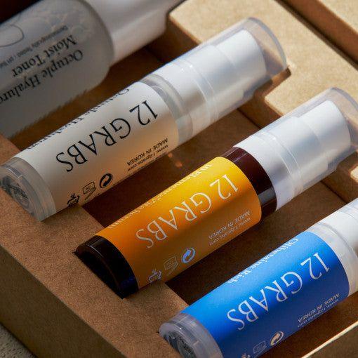 12GRABS Experience Set (4pcs) – 2-Week Skincare Mini Kit | Hydrating, Brightening & Firming K-Beauty Routine 12GRABS Experience Set (4pcs) | 2 - Week Skincare Miniature Kit - Glam Global UK12GRABS