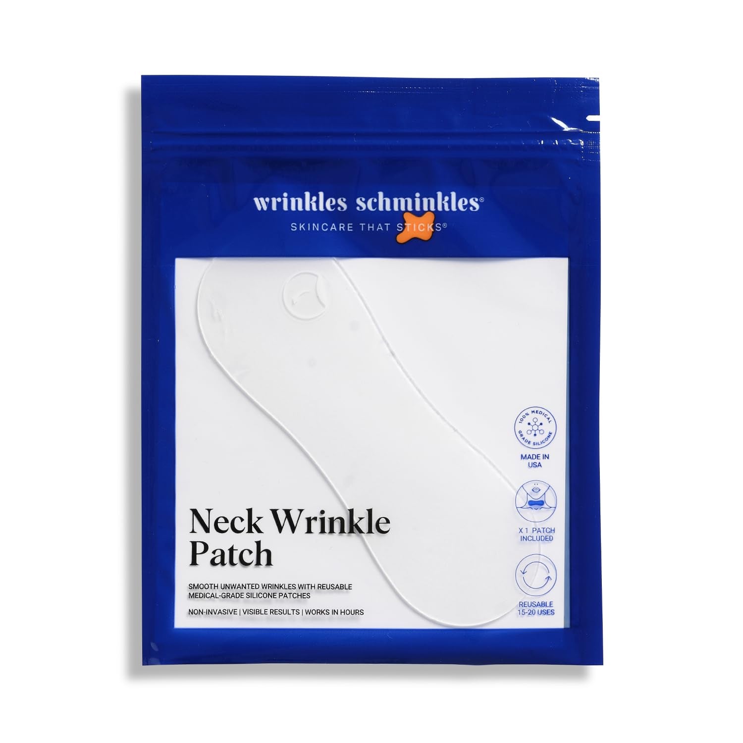 Wrinkles Schminkles Neck Wrinkle Patch – 1 Pack | Reusable Medical Grade Silicone for Neck Lines & Tech Neck Wrinkles Schminkles Neck Wrinkle Patch – 1 Pack | Reusable Medical Grade Silicone for Neck Lines & Tech Neck