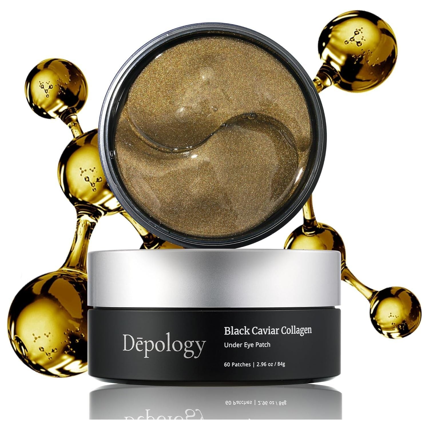 Depology Black Caviar Collagen Under Eye Patches – 60 Patches (84g) | Hydrating, Anti-Ageing Hydrogel Patches for Eyes & Fine Lines Depology Black Caviar Collagen Under Eye Patch  – 60 Patches (2.96 oz / 84g)
