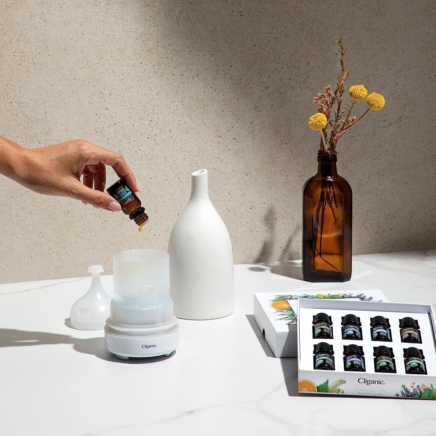 Cliganic Organic Essential Oils Aromatherapy Set – 12x10ml | Certified Organic, 100% Pure & Therapeutic-Grade Oils for Diffuser, Home & Wellness Cliganic Organic Essential Oils Aromatherapy Set – 12x10ml | Certified Organic, 100% Pure & Therapeutic-Grade Oils for Diffuser, Home & Wellness