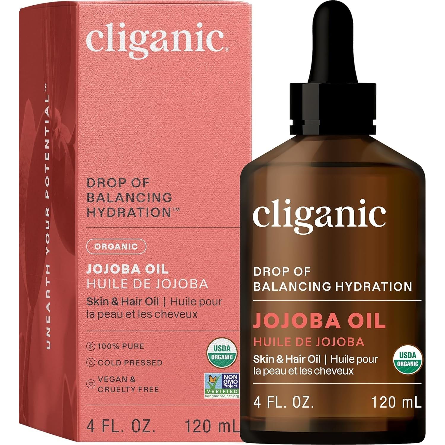 Cliganic Organic Jojoba Oil – 120ml | 100% Pure Cold-Pressed Moisturizer for Face, Hair & Body Cliganic Organic Jojoba Oil – 120ml | 100% Pure Cold-Pressed Moisturizer for Face, Hair & Body