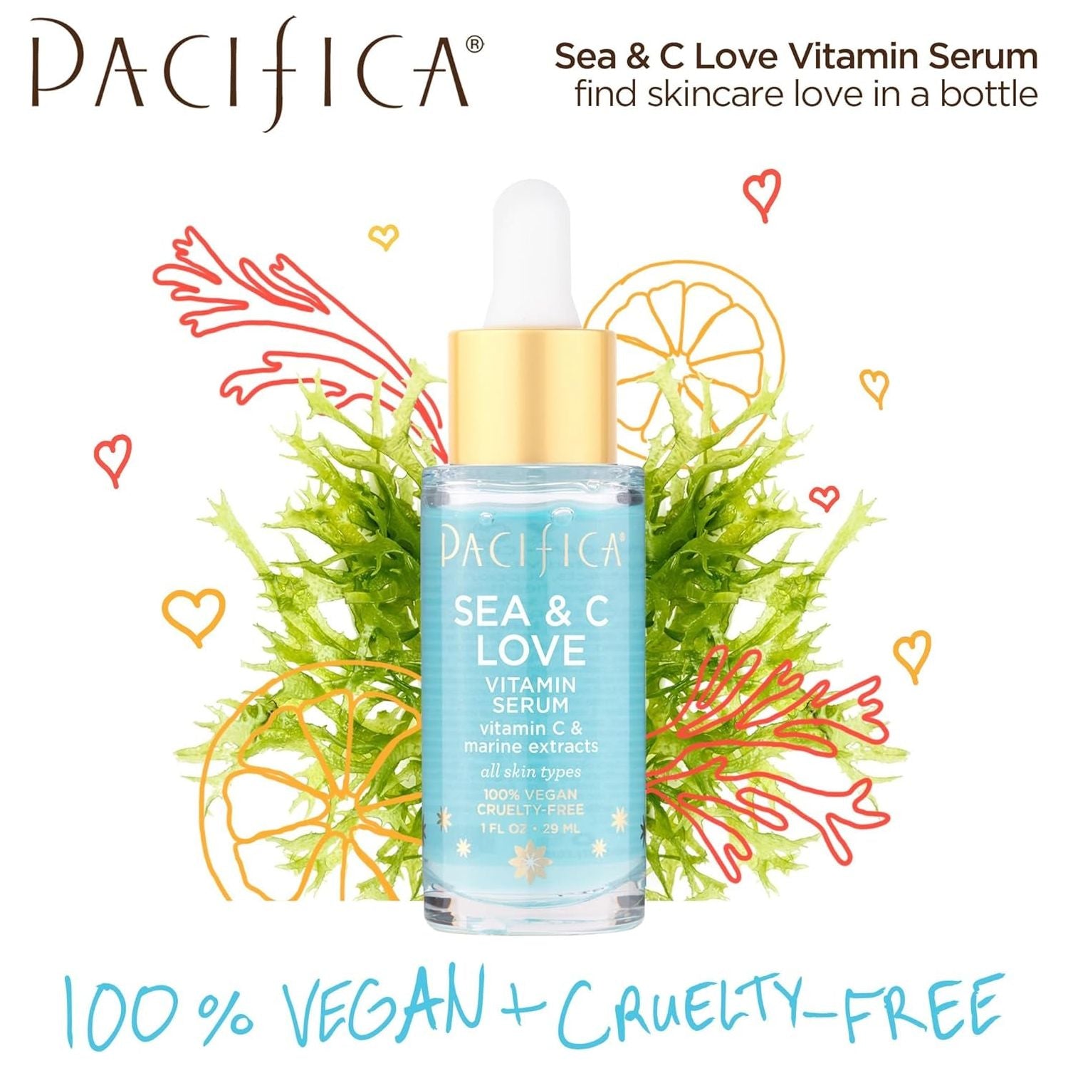 Pacifica Sea & C Love Vitamin Serum – 29ml | Blue Light Protection, Hydration & Brightening Boost Pacifica Sea & C Love Vitamin Serum – 29ml | Blue Light Defense & Brightening Face Serum