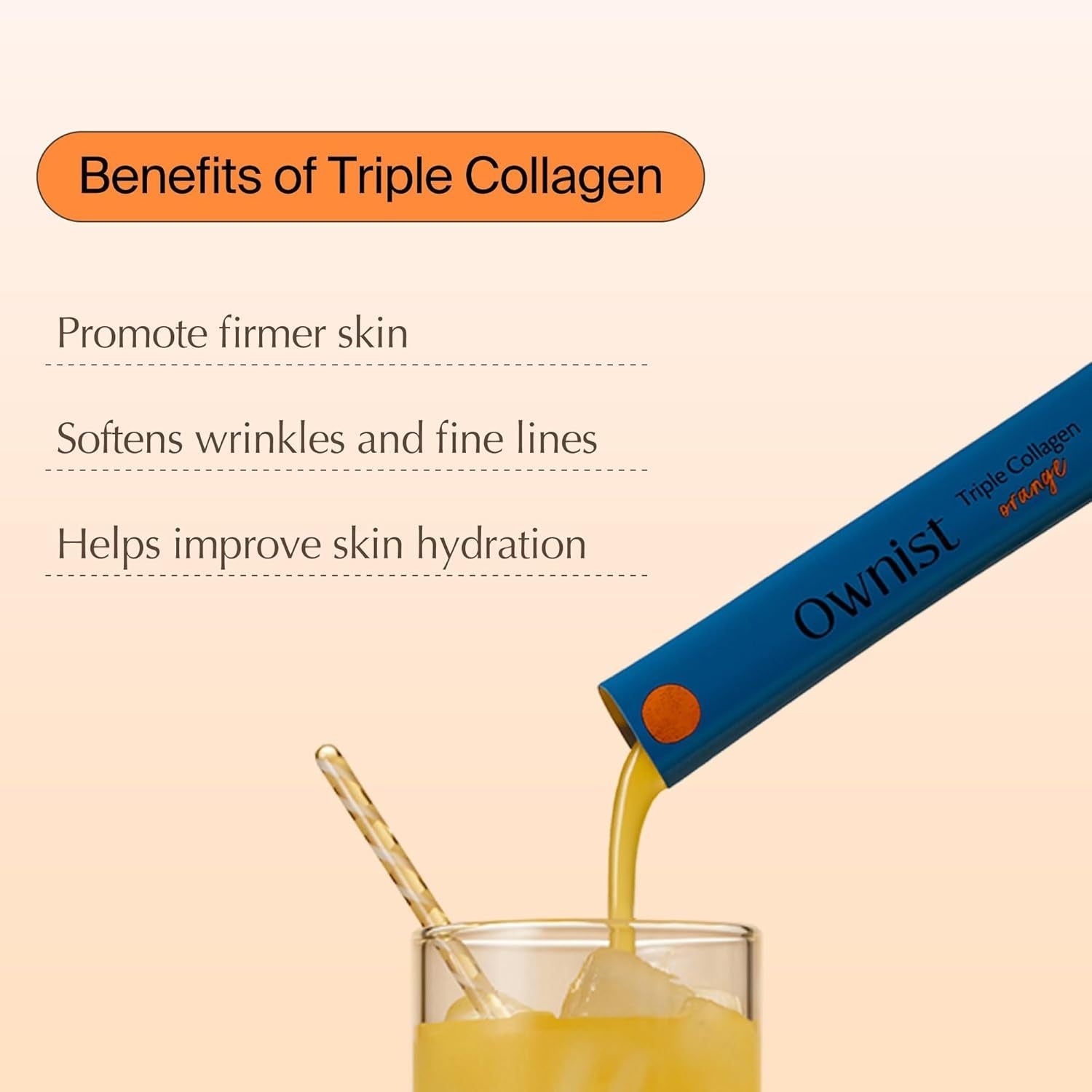 Ownist Triple Collagen Orange – 14 Stick Packs | Marine Collagen for Radiant Skin & Hydration Ownist Triple Collagen Orange – 14 Stick Packs | Marine Collagen for Radiant Skin & Hydration