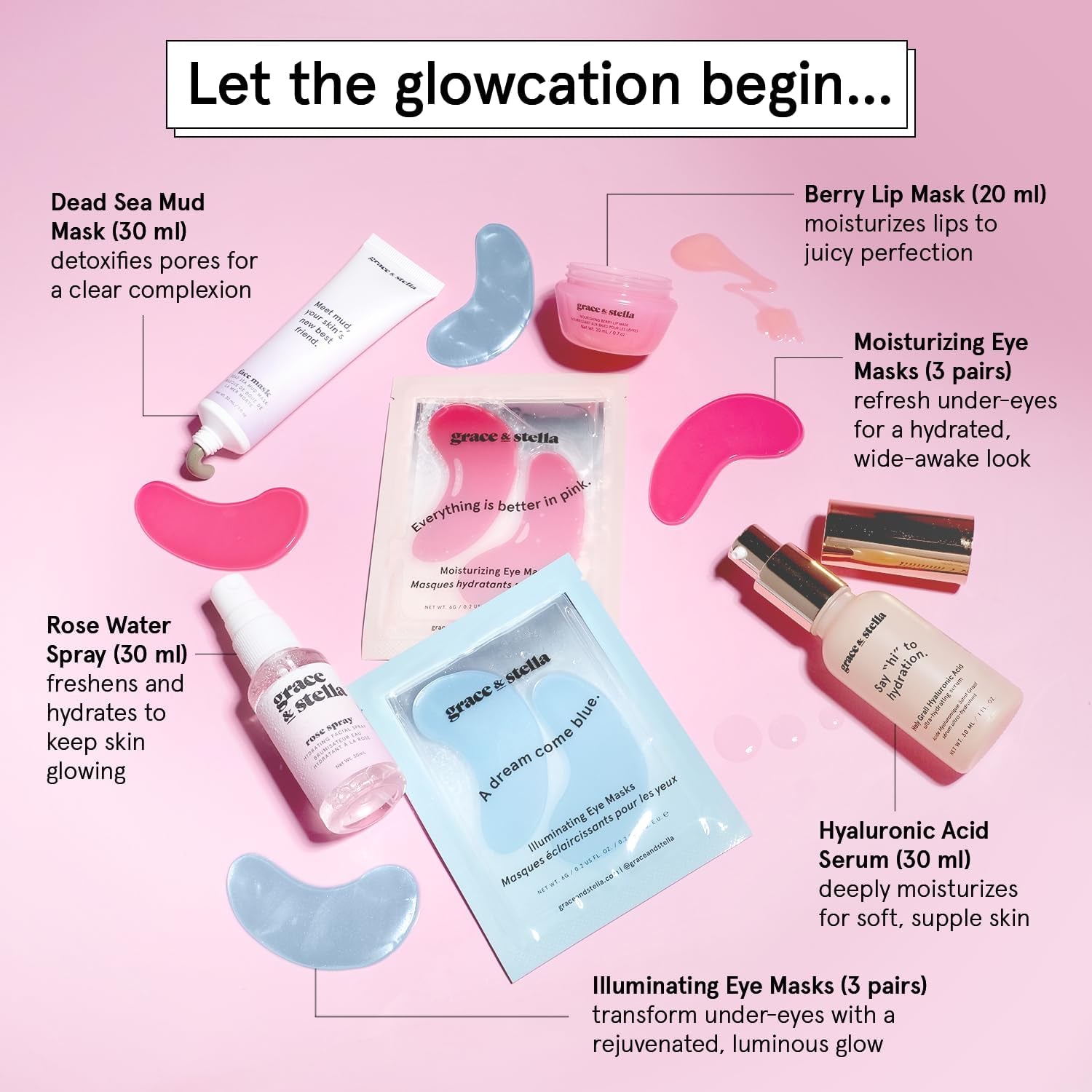 grace & stella Weekend Reset Edit – 5-Piece Gift Set | Award-Winning Vegan Skincare for Hydration & Glow grace & stella Weekend Reset Edit – 5-Piece Gift Set | Award-Winning Vegan Skincare for Hydration & Glow