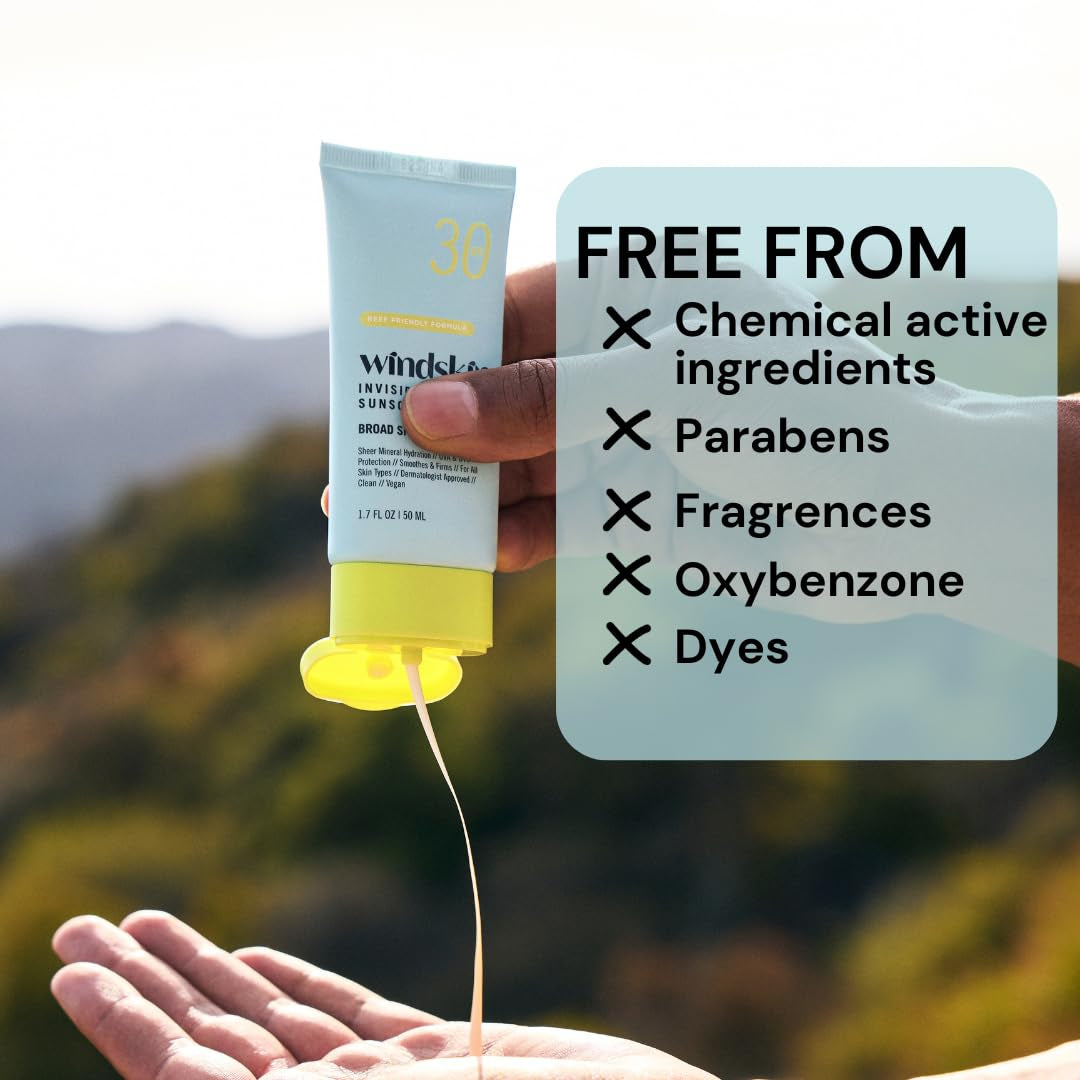 WindSkin Mineral Sunscreen SPF30 – 50ml | No White Cast, Lightweight, Sensitive Skin Safe WindSkin Mineral Sunscreen SPF30 – 50ml | No White Cast, Lightweight, Sensitive Skin Safe