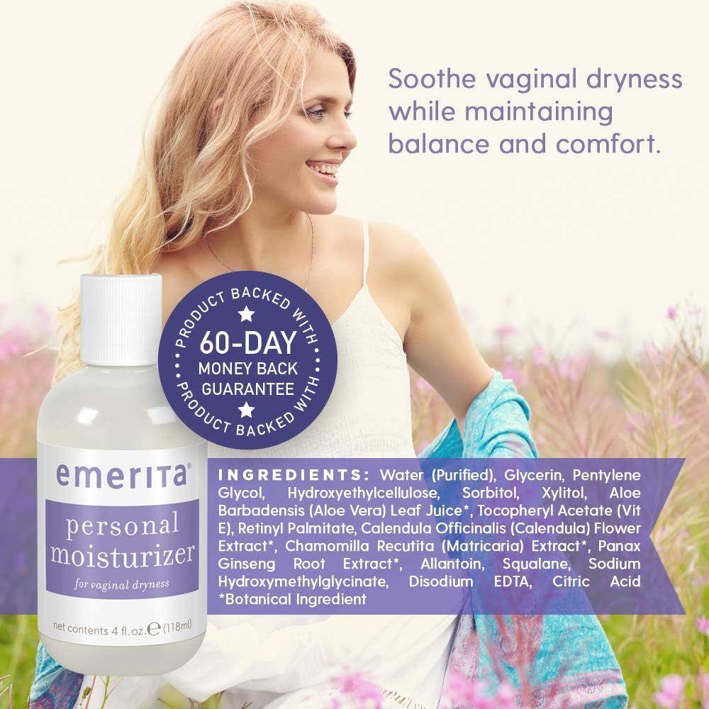 Emerita Personal Moisturizer for Women – 118ml | Intimate Hydration for Vaginal Dryness & Daily Comfort Emerita Personal Moisturizer for Women | Intimate Skin Care for Vaginal Dryness – 4 fl oz (118ml)