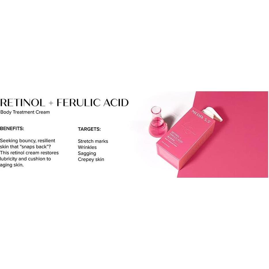 Medix 5.5 Retinol + Ferulic Acid Body Treatment Cream – 444ml | Anti-Ageing, Firming & Hydrating Skincare for Crepey, Sun-Damaged Skin Medix 5.5 Retinol and Ferulic Acid Body Treatment Cream - 444ml