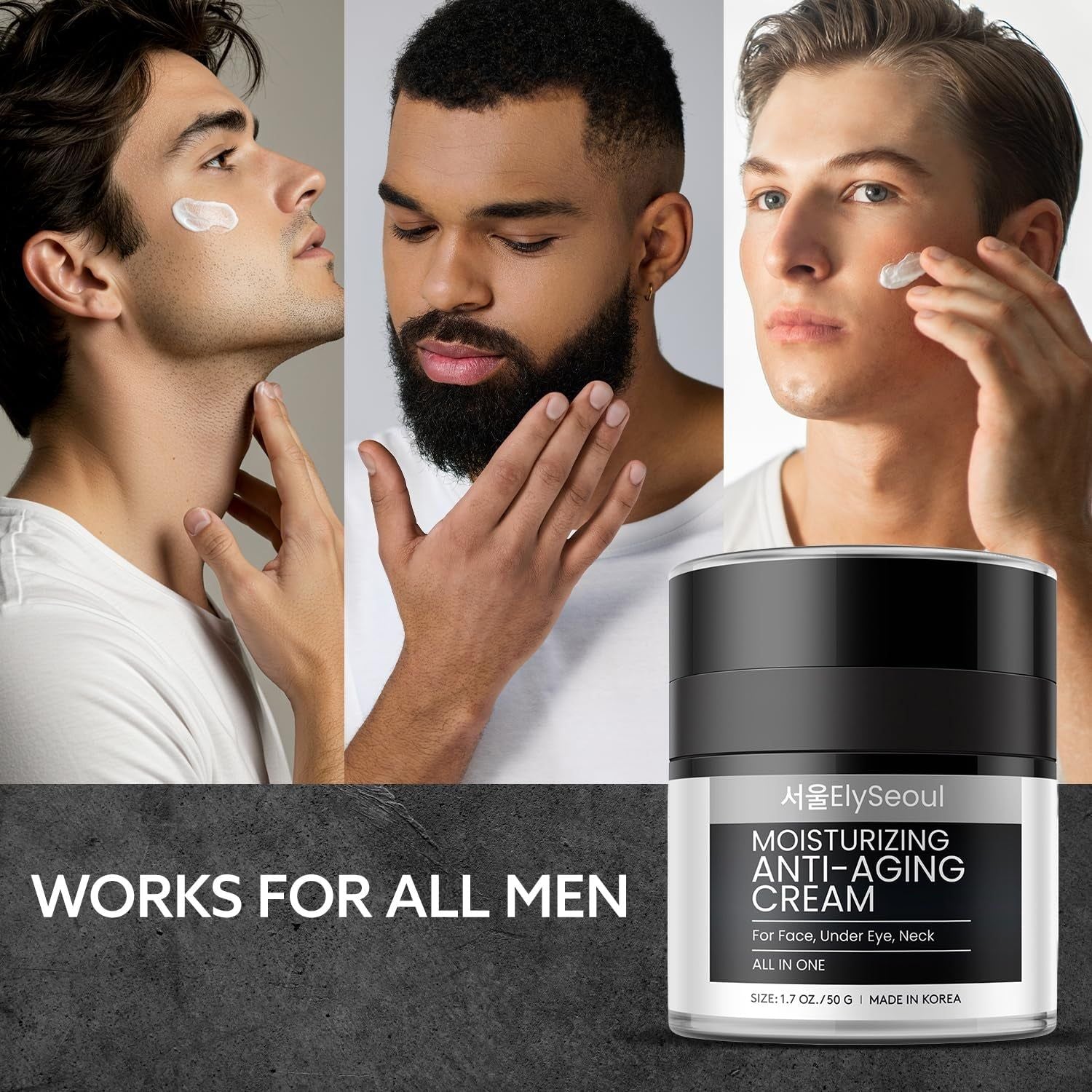 ElySeoul Moisturizing Anti-Aging Cream – 50g | 6-in-1 Skincare for Men: Hydrate, Firm, Brighten & Soothe ElySeoul Moisturizing Anti-Aging Cream – 50g | 6-in-1 Skincare for Men: Hydrate, Firm, Brighten & Soothe