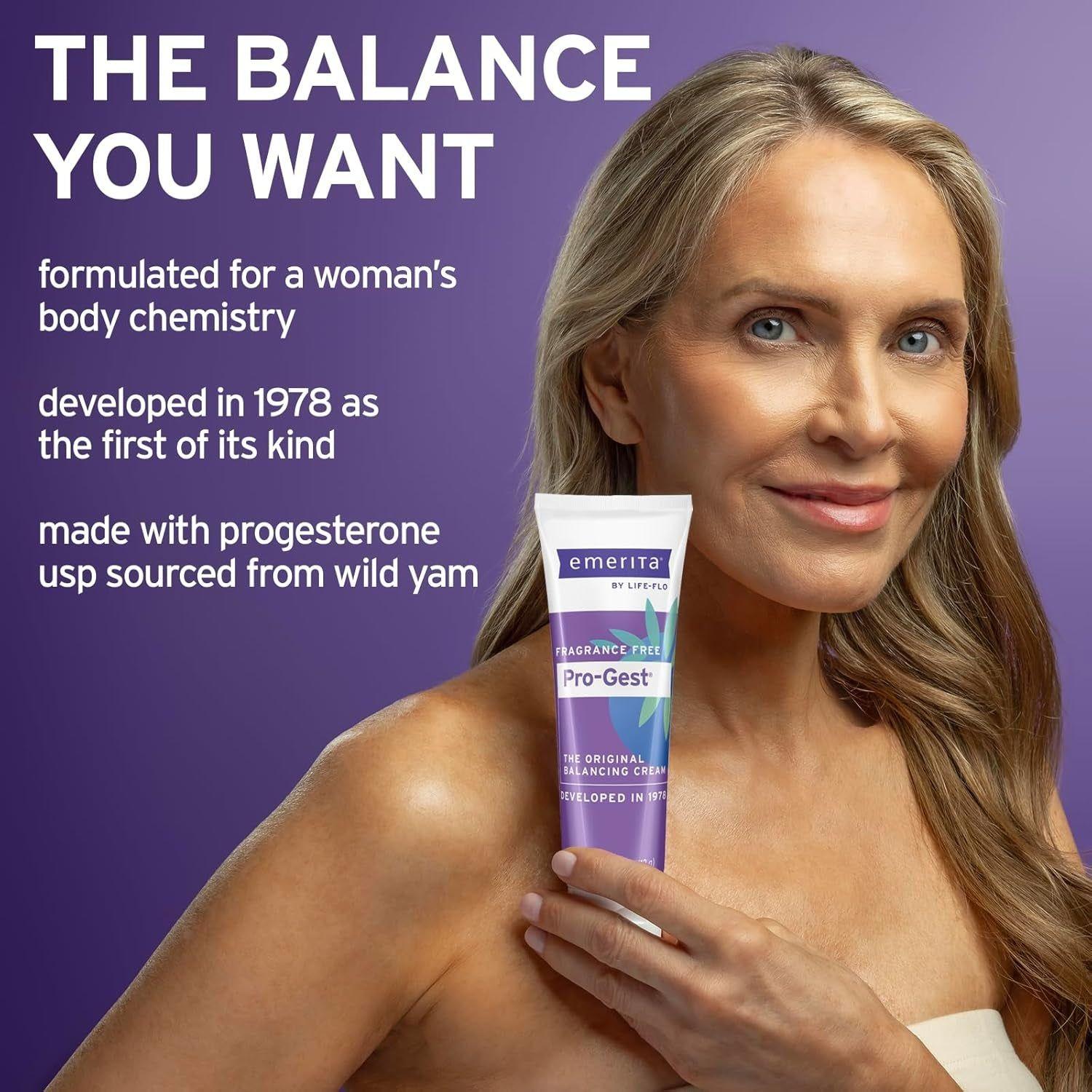 Emerita by Life-flo Pro-Gest – 112g | The Original Progesterone Balancing Cream for Women Emerita by Life-flo Pro-Gest The Original Balancing Cream – 4 fl oz (112g)