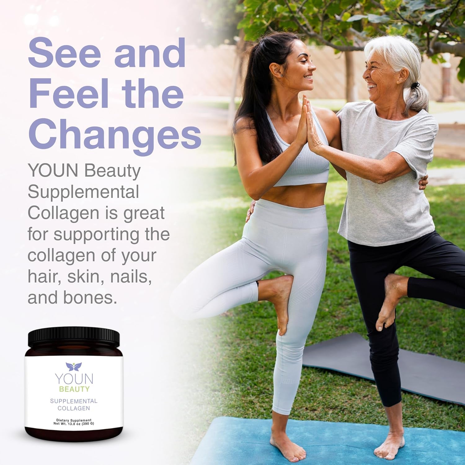 YOUN Beauty Supplemental Collagen – 390g | Multi-Peptide Powder for Skin, Hair, Nails & Joint Support YOUN Beauty Supplemental Collagen – 390g | Multi-Peptide Powder for Skin, Hair, Nails & Joint Support