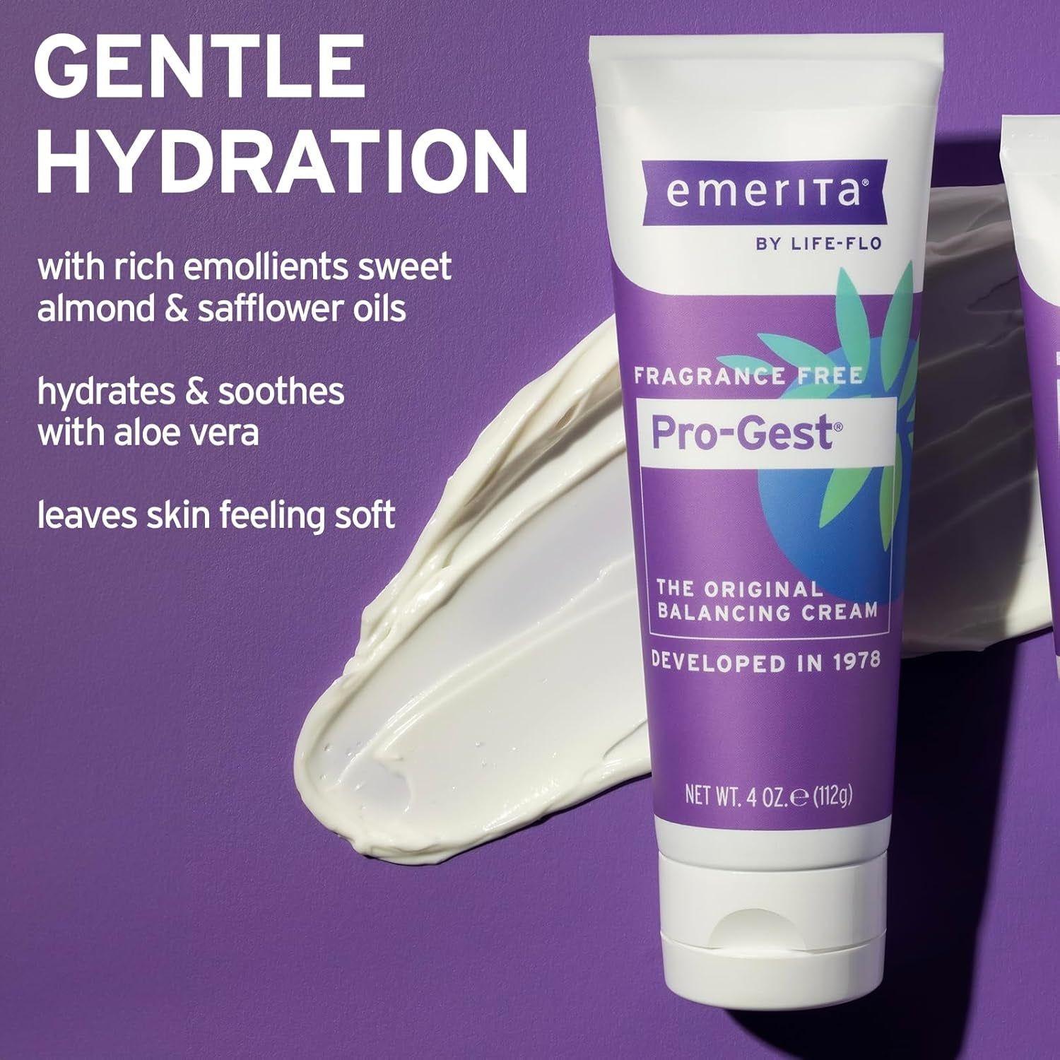Emerita by Life-flo Pro-Gest – 112g | The Original Progesterone Balancing Cream for Women Emerita by Life-flo Pro-Gest The Original Balancing Cream – 4 fl oz (112g)