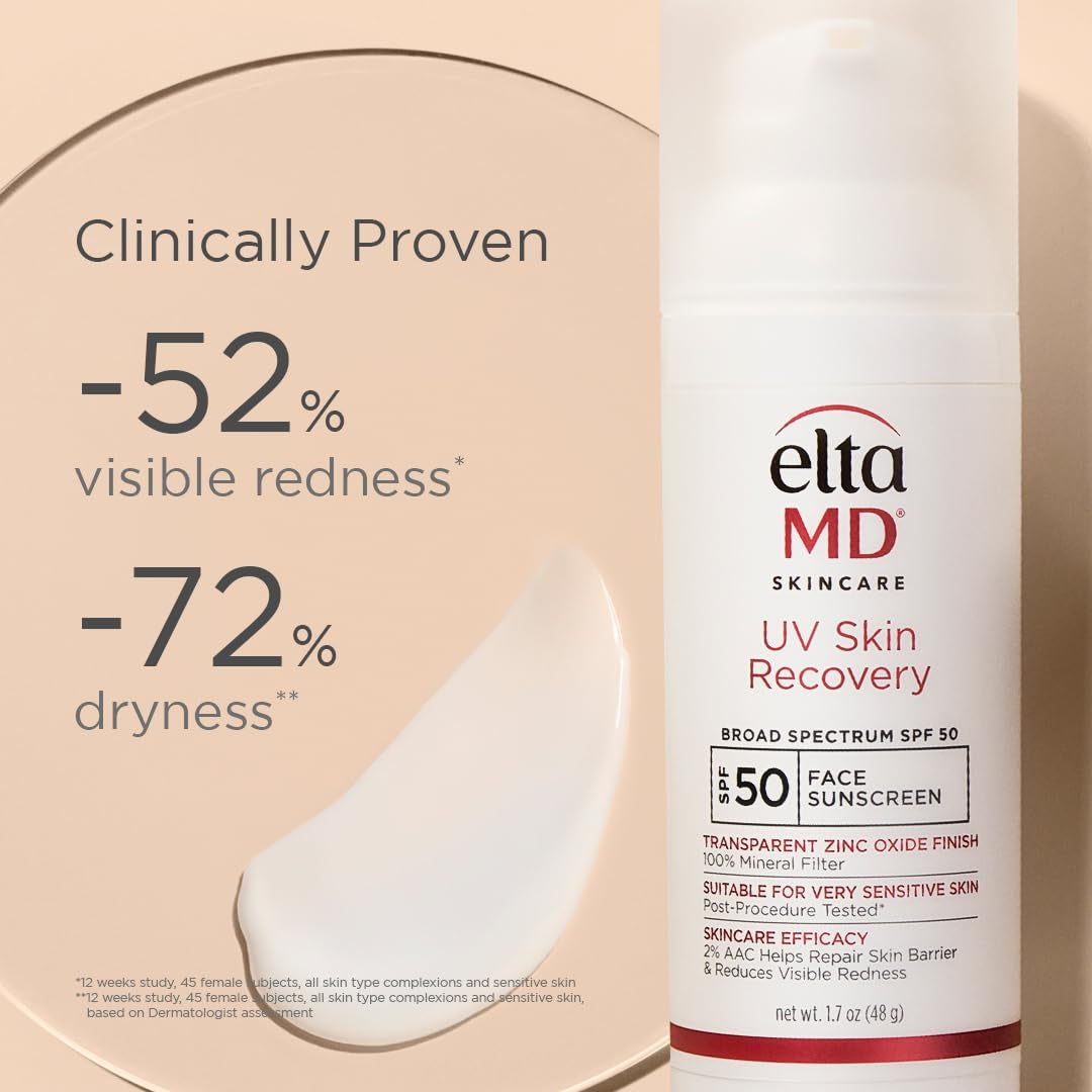 EltaMD UV Skin Recovery Face Sunscreen SPF 50 – 48g | Broad-Spectrum Protection for Sensitive, Stressed Skin EltaMD UV Skin Recovery Face Sunscreen SPF 50 – 48g | Broad-Spectrum Protection for Sensitive, Stressed Skin