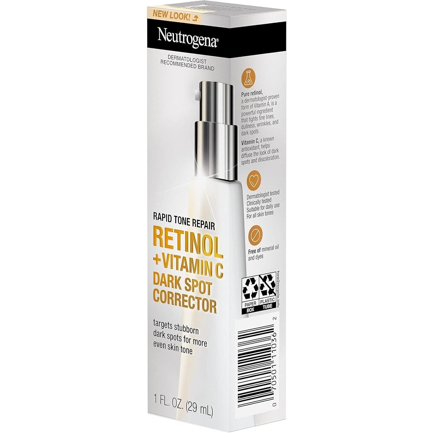 Neutrogena Rapid Tone Repair Retinol + Vitamin C Dark Spot Corrector 30ml | Brightening & Even Skin Tone Treatment Neutrogena Rapid Tone Repair Retinol + Vitamin C Dark Spot Corrector - 30ml - Glam Global UKNeutrogena