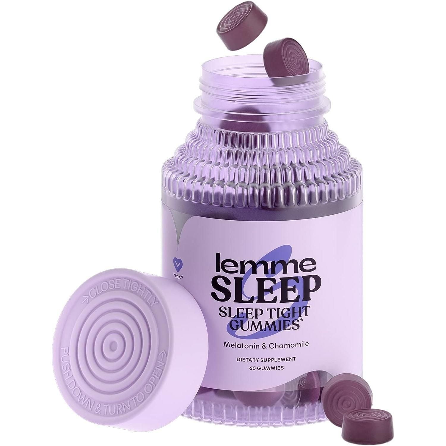 Lemme Sleep Gummies with 5mg Melatonin – 60 Count Berry Flavored | Vegan Nighttime Sleep Aid with Magnesium, L-Theanine & Botanicals Lemme Sleep Gummies with 5Mg Melatonin - Berry Flavored (60 Count) - Glam Global UKLemme