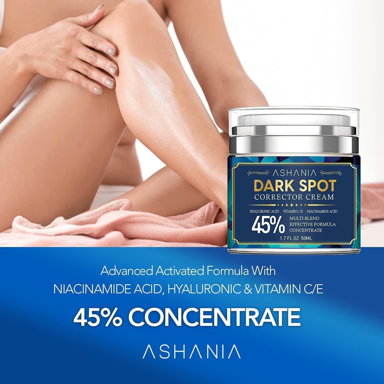 Ashania Dark Spot Corrector Cream 45% - 50ml | Powerful Spot Fading & Brightening Treatment Ashania Dark Spot Corrector Cream 45% - 50ml - Glam Global UKAshania