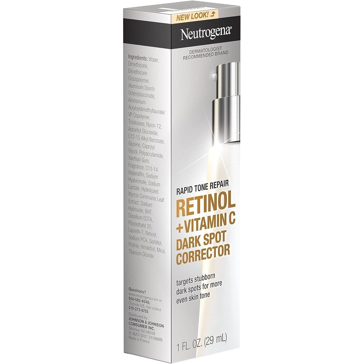 Neutrogena Rapid Tone Repair Retinol + Vitamin C Dark Spot Corrector 30ml | Brightening & Even Skin Tone Treatment Neutrogena Rapid Tone Repair Retinol + Vitamin C Dark Spot Corrector - 30ml - Glam Global UKNeutrogena