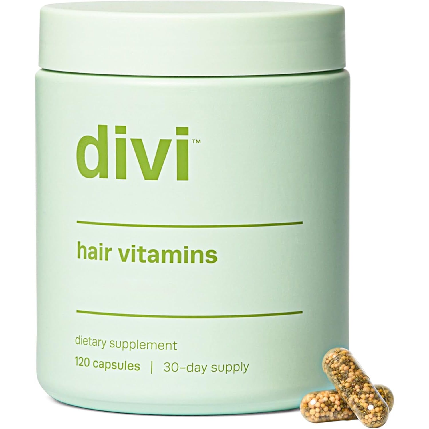 Divi Hair Vitamins – 120 Capsules | Strengthen Hair from the Inside Out | 30-Day Supply Hair Vitamins for Women and Men - Made with Clean and Science-Backed Ingredients to Grow + Thicken - Create a Healthy Hair Environment - 30 Day Supply, 120 Count