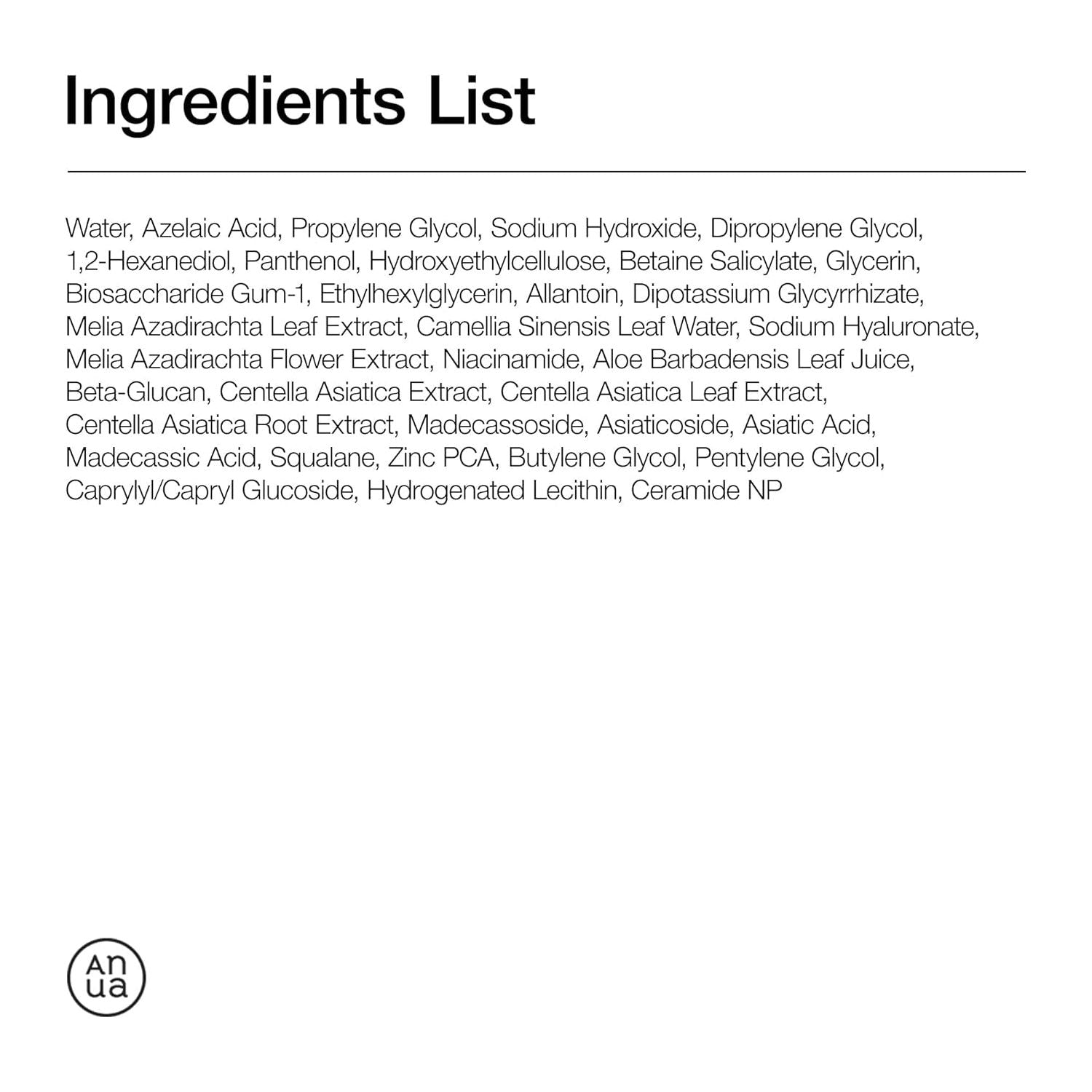 Anua 10+ Azelaic Acid + Hyaluron Redness Soothing Serum – 30ml | Soothes Redness & Hydrates Sensitive Skin Anua 10+  | Azelaic Acid 10+ Hyaluron | Redness Soothing Serum 1.01 Fl Oz - 30ml