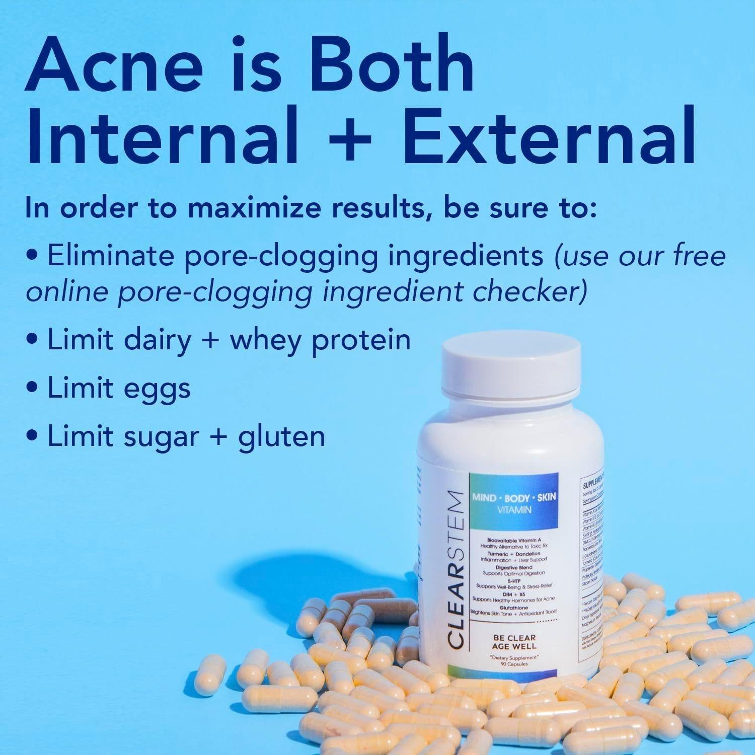 CLEARSTEM MIND·BODY·SKIN® Vitamin (with 5-HTP) – 90 Capsules | Hormonal Acne Relief, Mood Support & Clear Skin from Within CLEARSTEM MIND·BODY·SKIN® Vitamin (with 5-HTP) – 90 Capsules | Hormonal Acne Relief, Mood Support & Clear Skin from Within