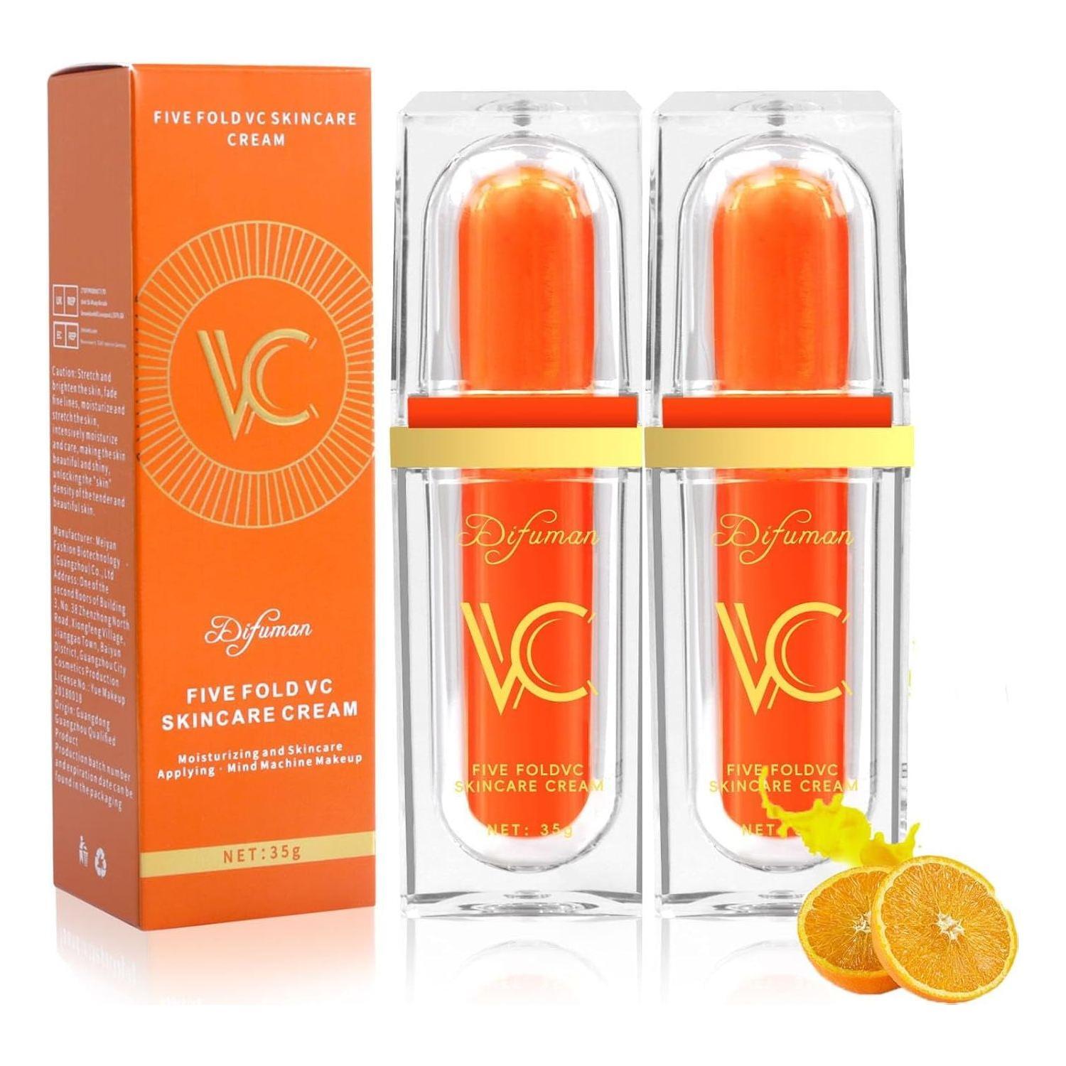 Kaemgyyd Five Fold VC Skincare Cream – 35g (2-Pieces) | Brightening, Firming & Natural Tone-Up Effect Kaemgyyd Five Fold VC Skincare Cream – 35g (2-Pieces) | Brightening, Firming & Natural Tone-Up Effect