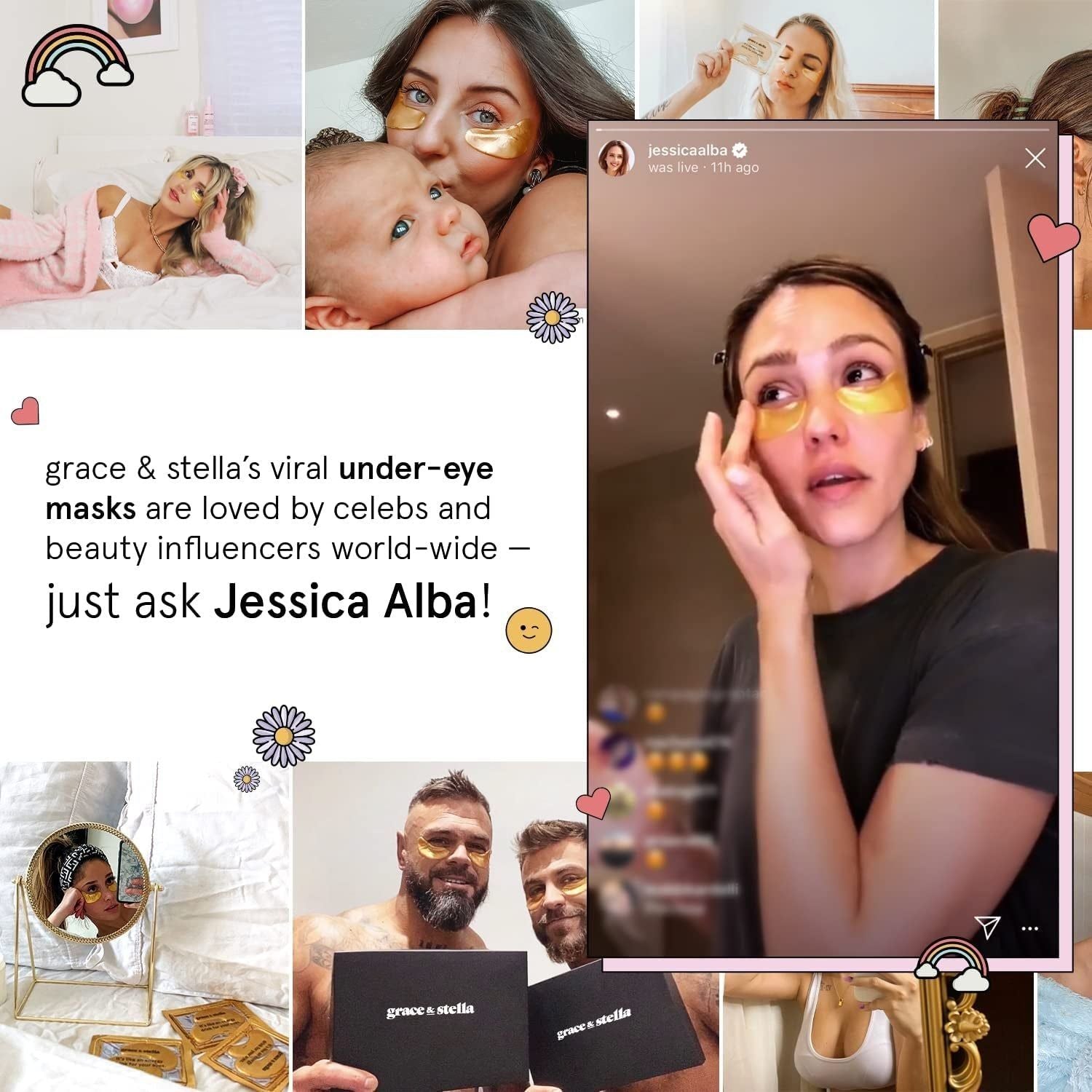 Grace & Stella Under Eye Mask – 48 Pairs, Gold | Hydrating & Revitalizing for Dark Circles & Puffiness Under Eye Mask - Reduce Dark Circles, Puffy Eyes, Undereye Bags, Wrinkles - Gel under Eye Patches, Vegan Cruelty-Free Self Care by Grace and Stella (48 Pairs, Gold)