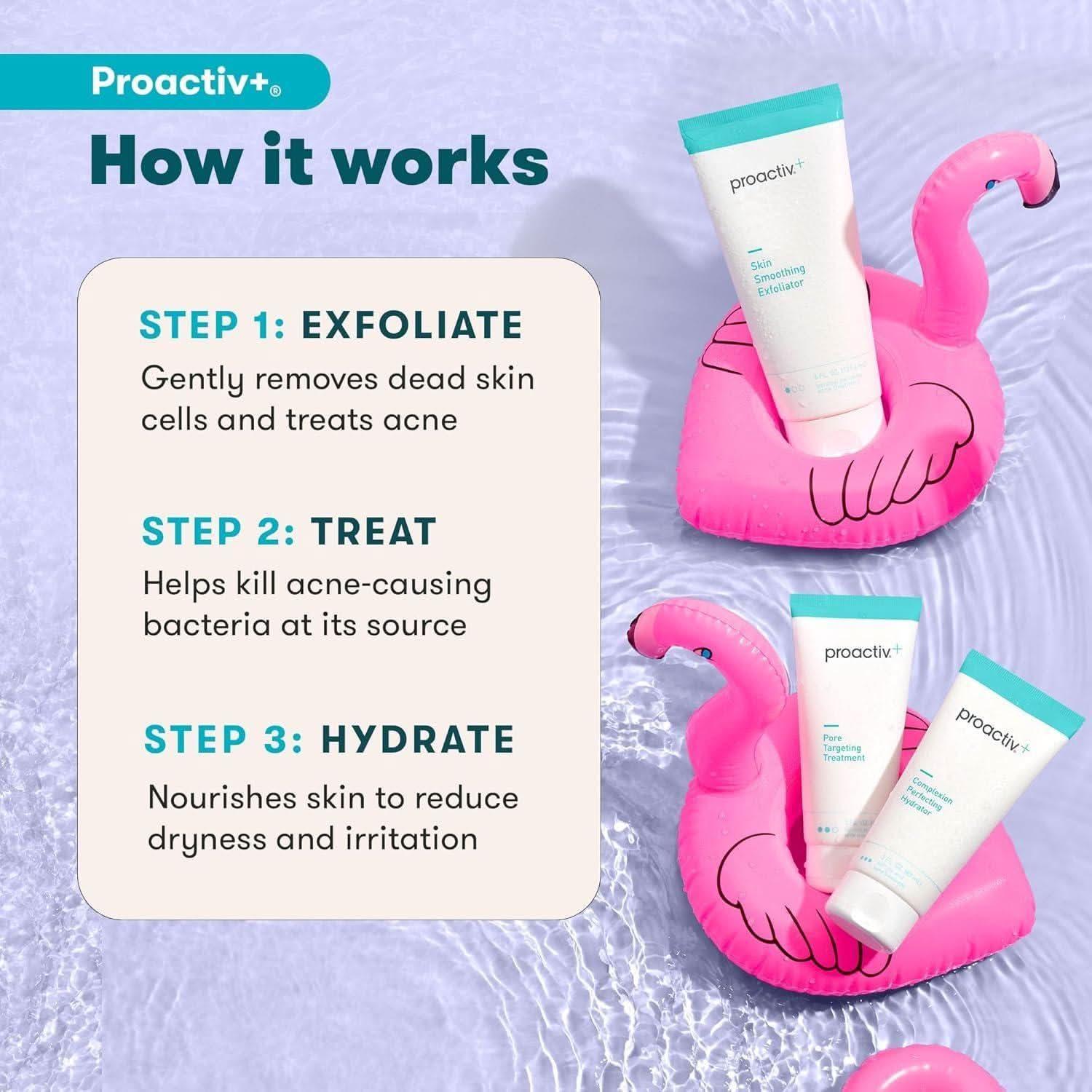 Proactiv+ 3 Step Advanced Skincare System | 90 Day Complete Acne Care Kit | Hydrating, Exfoliating, and Clear Skin Solution Proactiv+ 3 Step Advanced Skincare 90 Day Complete Acne Skin Care Kit - Glam Global UKProactiv
