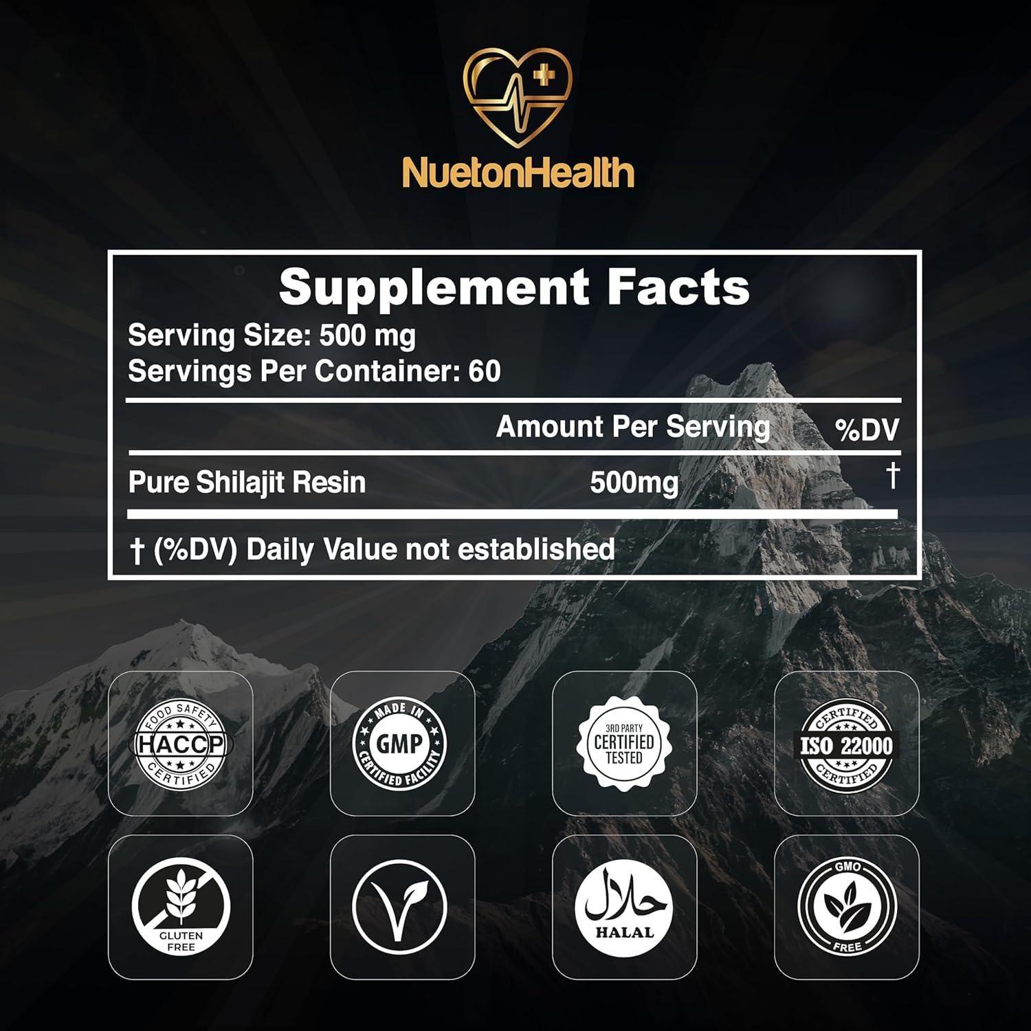 NuetonHealth Pure Organic Himalayan Shilajit Resin – 30g | Gold Grade Fulvic & Humic Acid Supplement for Vitality, Focus & Wellness NuetonHealth Pure Organic Himalayan Shilajit Resin - Gold Grade 30G Lab Tested in UK - Glam Global UKNuetonHealth
