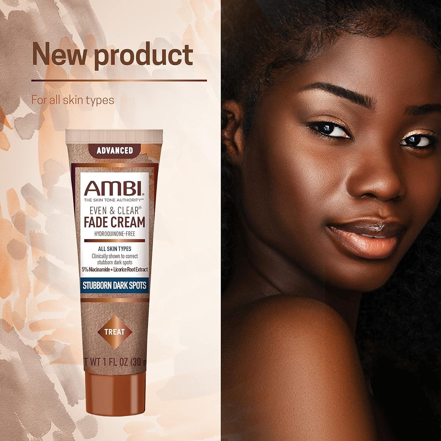 Ambi Even & Clear Advanced Fade Cream – 30ml | Hydroquinone-Free Dark Spot Corrector with Niacinamide, PHA & Licorice Root Ambi Even & Clear Advanced Fade Cream Hydroquinone - Free - 30ml - Glam Global UKAmbi