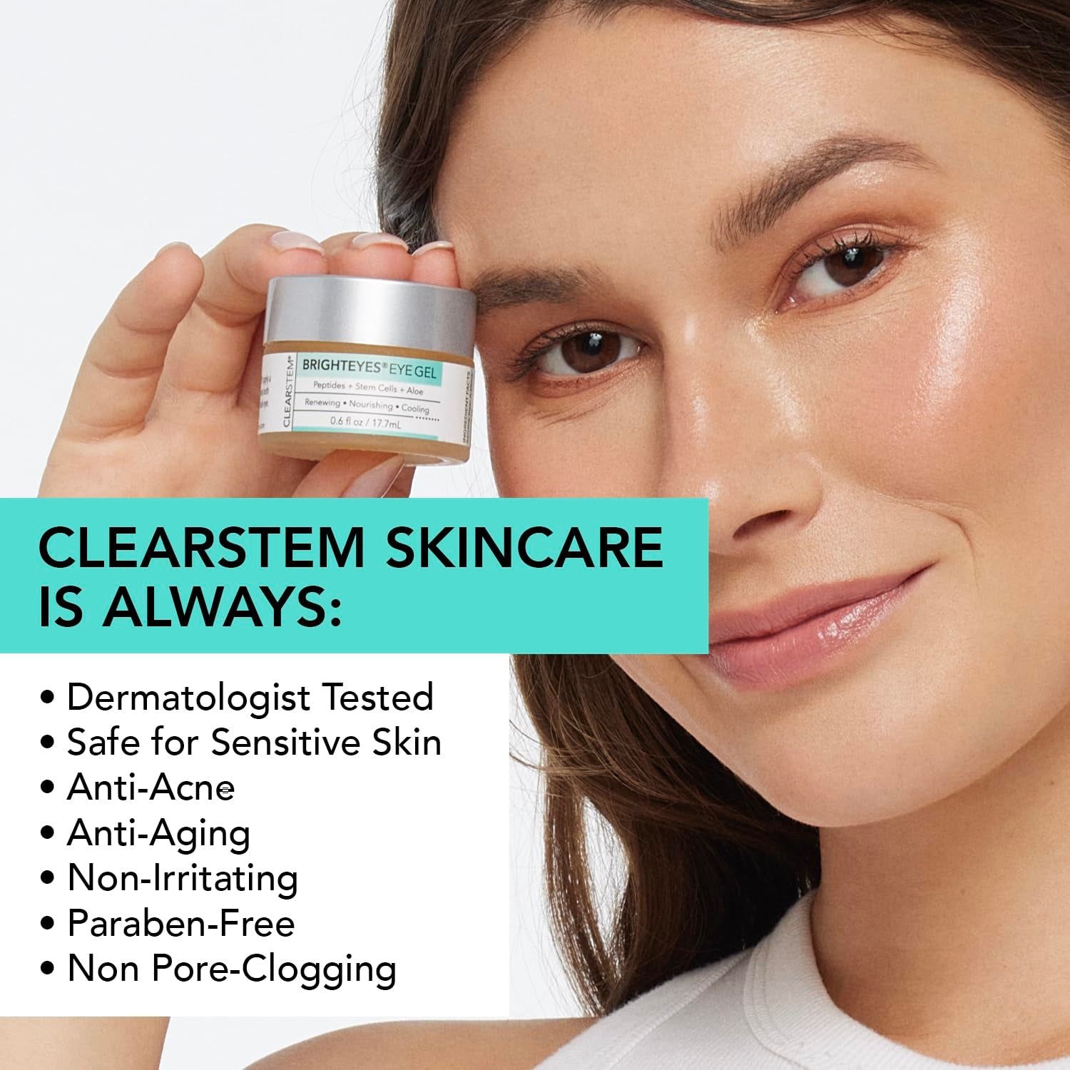 CLEARSTEM BRIGHTEYES® Eye Gel – 17.7ml | Anti-Ageing, De-Puffing & Brightening Eye Treatment CLEARSTEM BRIGHTEYES® Eye Gel – 17.7ml | Anti-Ageing, De-Puffing & Brightening Eye Treatment