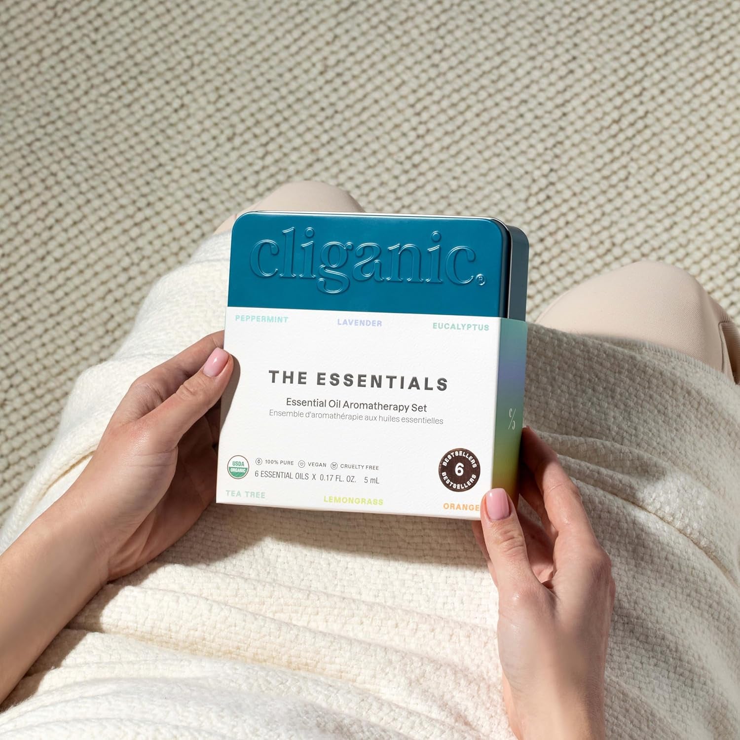 Cliganic The Essentials Essential Oil Aromatherapy Set – 6 x 5ml | 100% Pure, USDA Organic Oils for Diffusing, Relaxation & Wellness Cliganic The Essentials Essential Oil Aromatherapy Set – 6 x 5ml | 100% Pure, USDA Organic Oils for Diffusing, Relaxation & Wellness