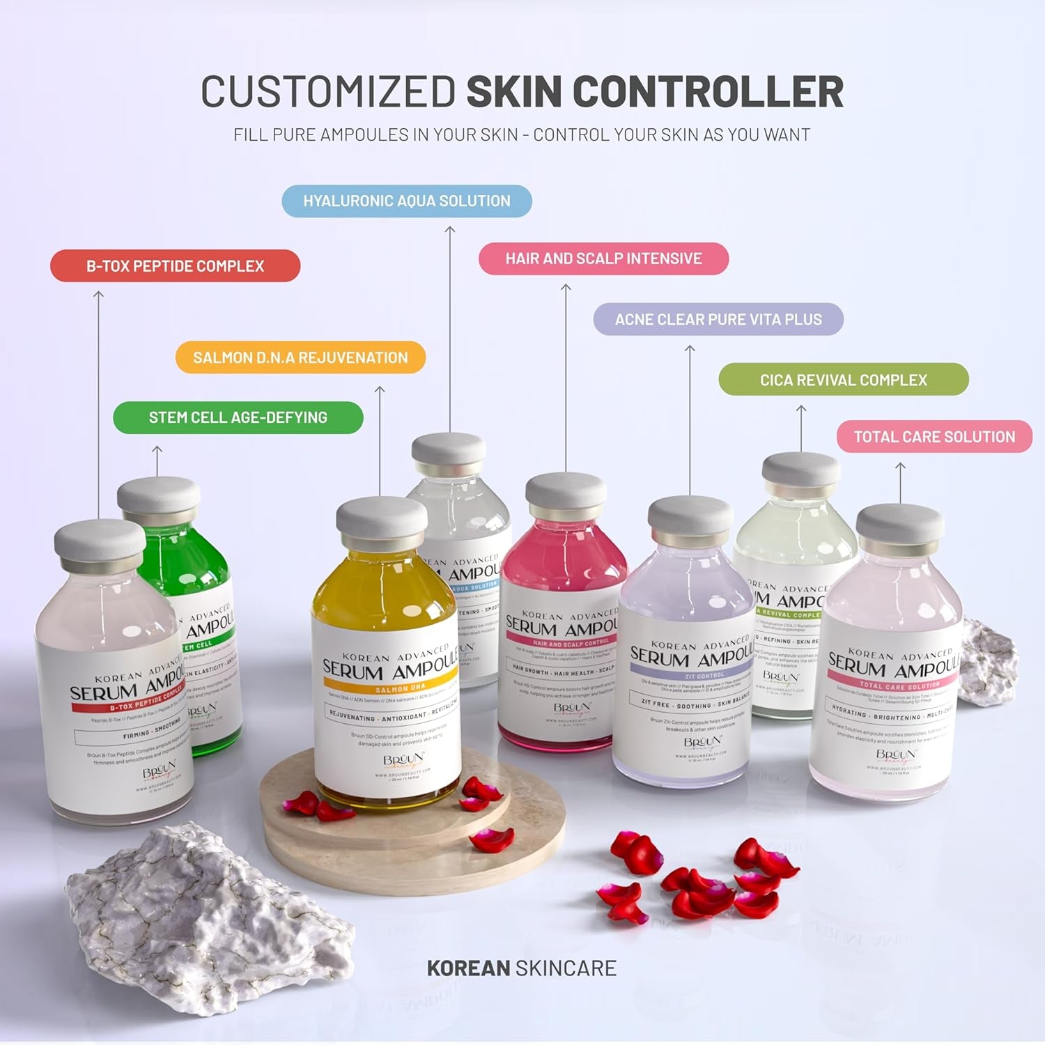 BRÜUN Rejuvenation Salmon DNA Complex – 35ml | Deep Absorption Booster for Smooth, Radiant Skin BRÜUN Korean Advanced Serum Ampoule – 35ml | Deep Absorption Booster for Smooth, Radiant Skin