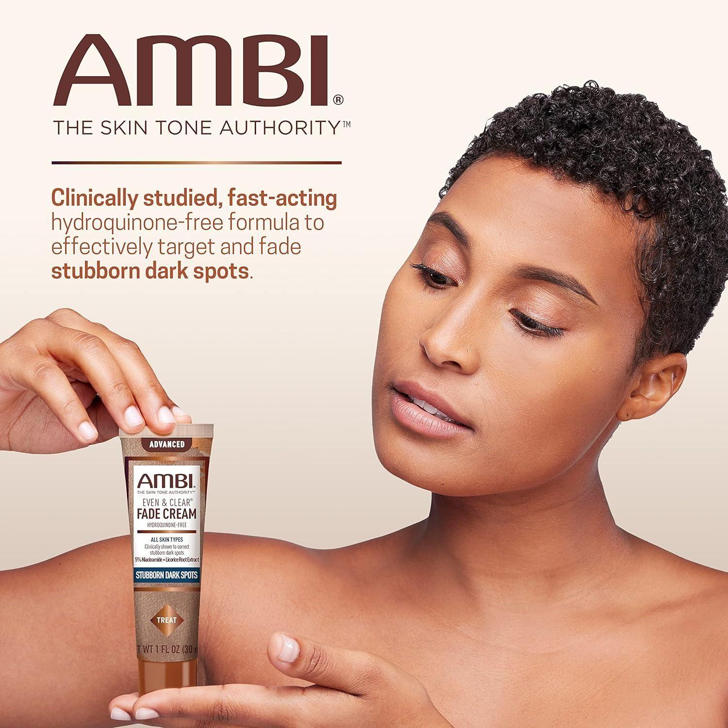 Ambi Even & Clear Advanced Fade Cream – 30ml | Hydroquinone-Free Dark Spot Corrector with Niacinamide, PHA & Licorice Root Ambi Even & Clear Advanced Fade Cream Hydroquinone - Free - 30ml - Glam Global UKAmbi