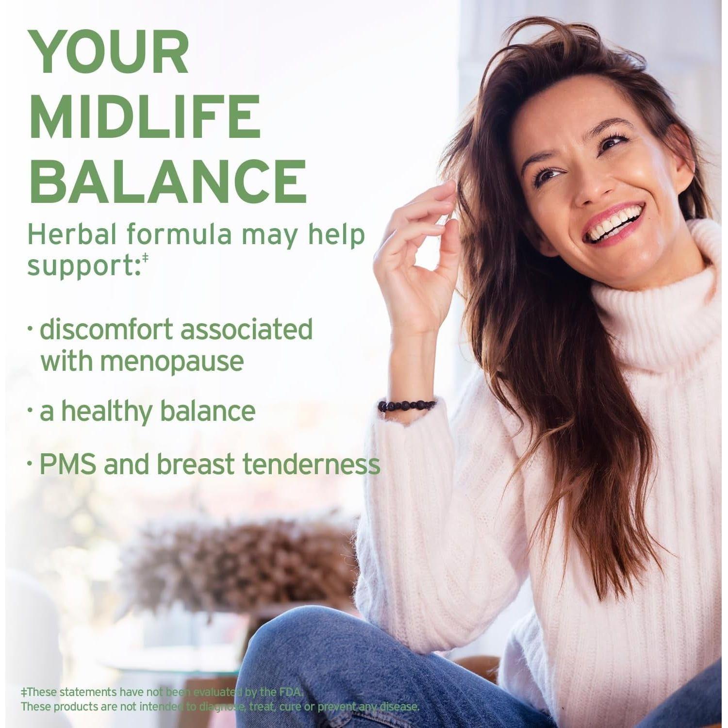Emerita by Life-flo Midlife Balance – 60 Capsules | Herbal Support for Menopause & PMS Relief Emerita by Life-flo Midlife Balance With Black Cohosh and Red Clover -  60 Vegetarian Capsules