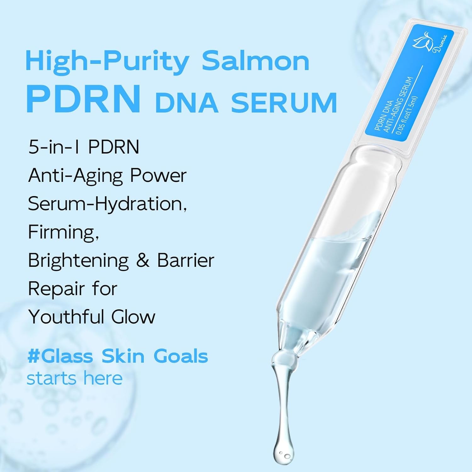 Dumie PDRN DNA Anti-Aging Serum – 30 x 1.5ml Capsules | Salmon DNA Repair, Deep Hydration & Radiance Boost Dumie PDRN DNA Anti-Aging Serum – 30 x 1.5ml Capsules | Salmon DNA Repair, Deep Hydration & Radiance Boost