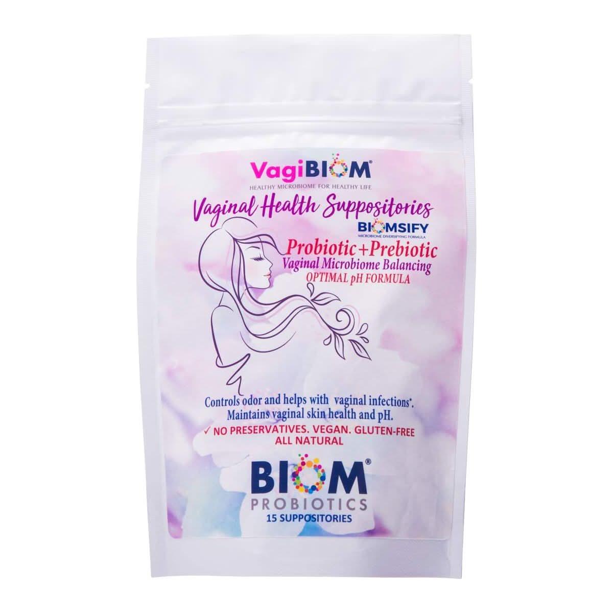 VagiBiom Vaginal Health Suppositories – 15 Suppositories | pH Balance & Vaginal Wellness VagiBiom Vaginal Health Suppositories – 15 Suppositories | pH Balance & Vaginal Wellness