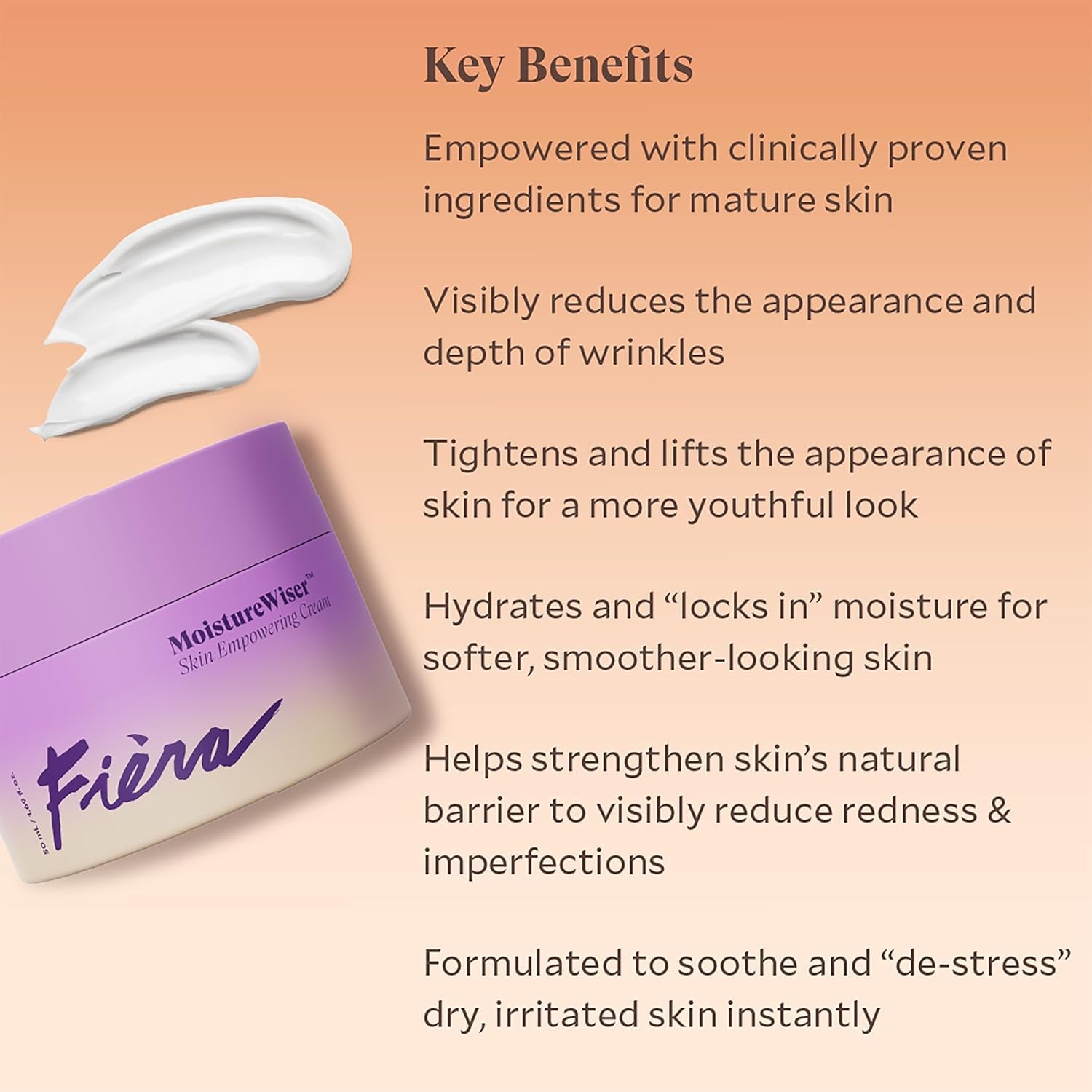 FIÈRA MoistureWiser Skin Empowering Cream – 50ml | Deep Hydration, Firming & Anti-Aging for Mature Skin FIÈRA MoistureWiser Skin Empowering Cream – 50ml | Deep Hydration, Firming & Anti-Aging for Mature Skin