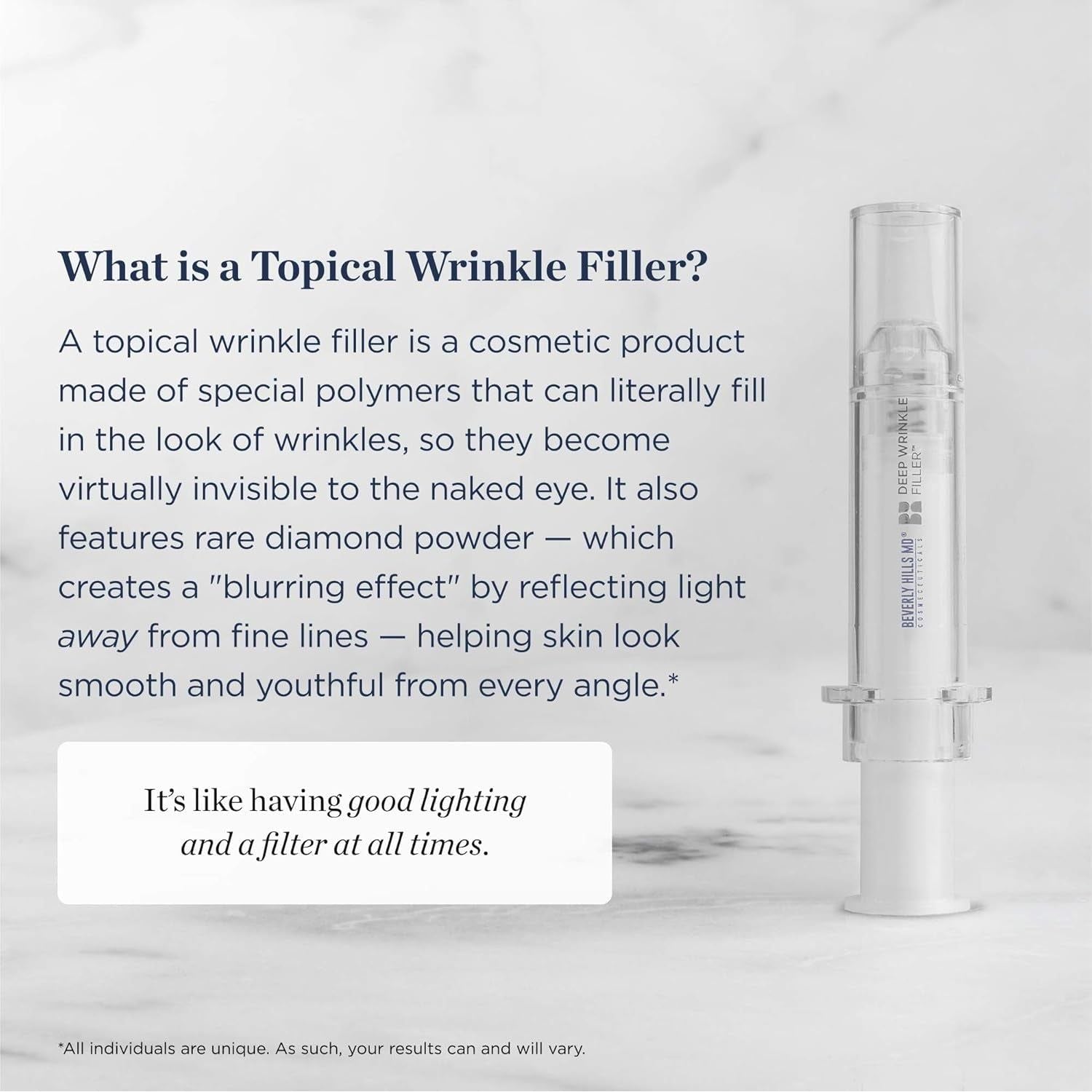 Beverly Hills MD Deep Wrinkle Filler – 4.7g | Instant Smoothing for Fine Lines & Deep Wrinkles Beverly Hills MD Deep Wrinkle Filler – 4.7g | Instant Smoothing for Fine Lines & Deep Wrinkles