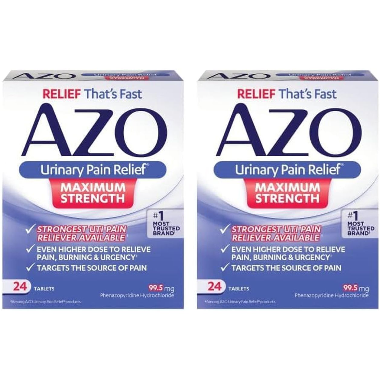 AZO Urinary Pain Relief – 24 Tablets (Pack of 2) | Fast, Targeted Relief for UTI Discomfort AZO Urinary Pain Relief – 24 Tablets (Pack of 2) | Fast, Targeted Relief for UTI Discomfort