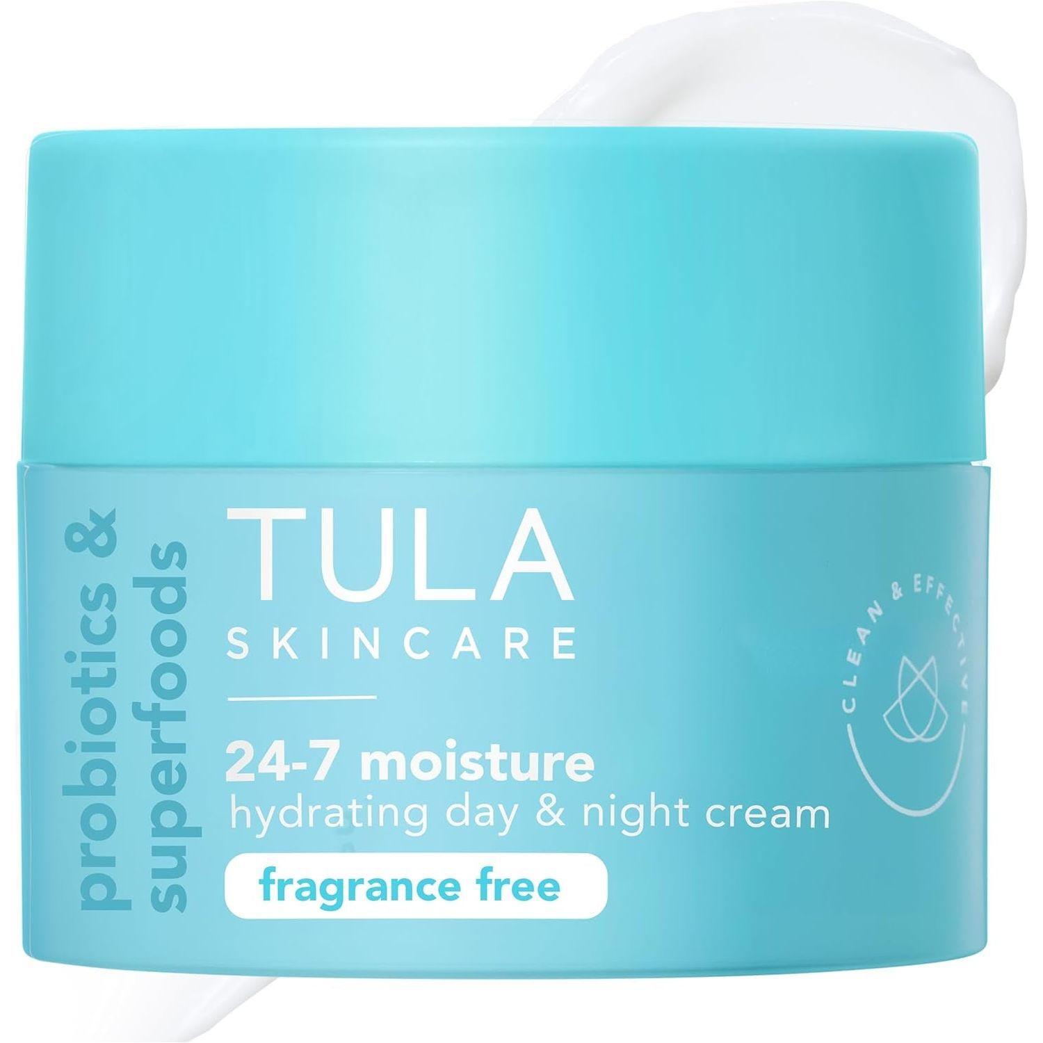 TULA SKINCARE 24-7 Moisture Hydrating Day & Night Cream (Fragrance Free) – 43g | All-Day Hydration for Healthy, Radiant Skin TULA SKINCARE 24-7 Moisture Hydrating Day & Night Cream – 45ml | All-Day Hydration for Healthy, Radiant Skin