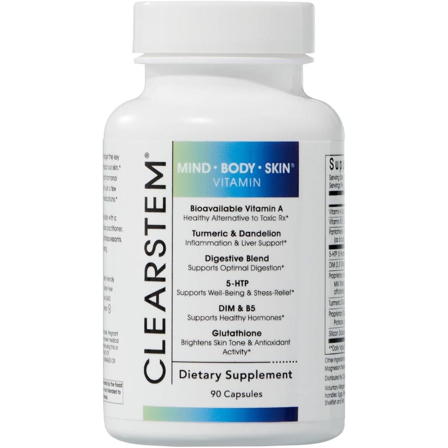CLEARSTEM MIND·BODY·SKIN® Vitamin (with 5-HTP) – 90 Capsules | Hormonal Acne Relief, Mood Support & Clear Skin from Within CLEARSTEM MIND·BODY·SKIN® Vitamin (with 5-HTP) – 90 Capsules | Hormonal Acne Relief, Mood Support & Clear Skin from Within