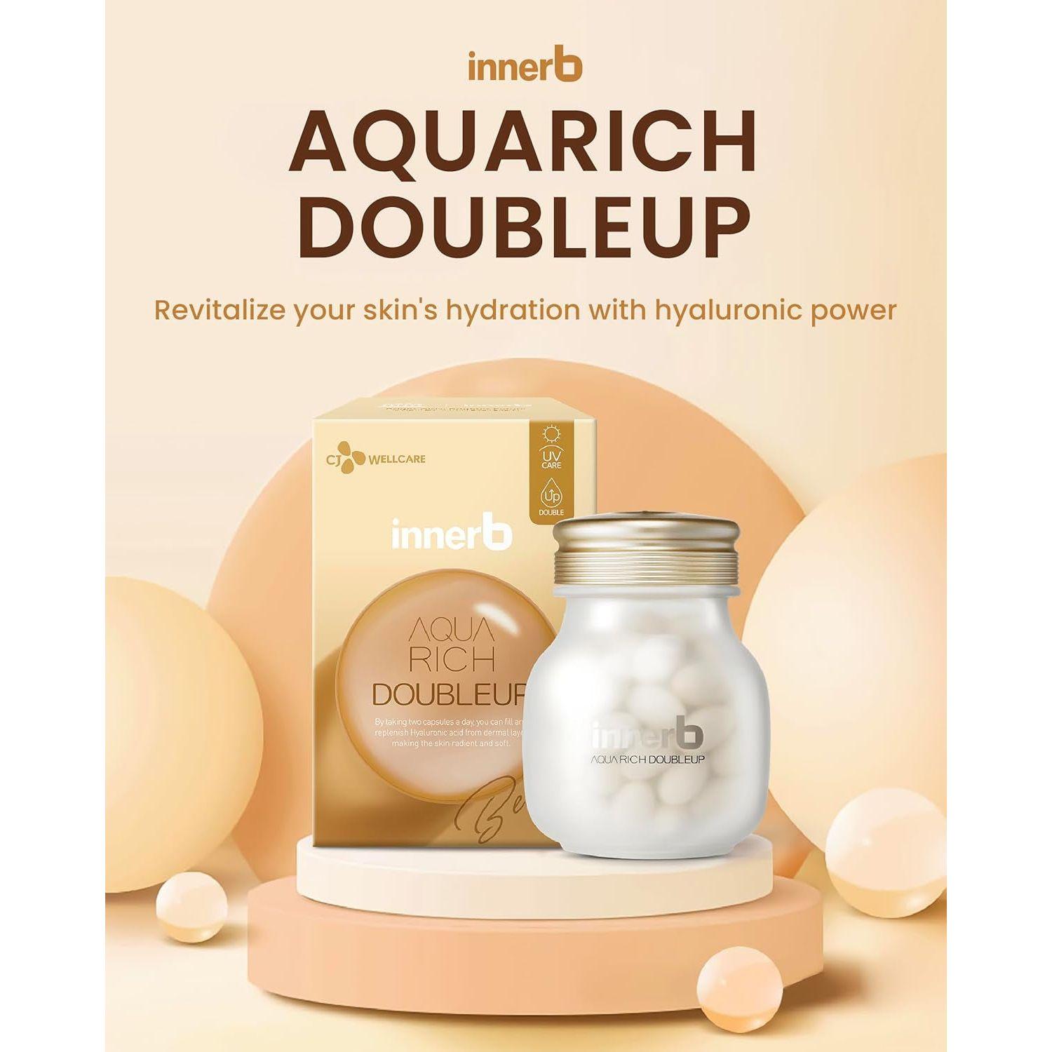 CJ Wellcare Innerb Aqua Rich Double Up – 56 Capsules | Intense Hydration & UV Protection CJ Wellcare Innerb Aqua Rich Double Up – 56 Capsules | Intense Hydration & UV Protection