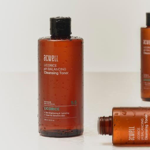 Acwell Licorice pH Balancing Cleansing Toner 300ml – Brightening & Hydrating Toner for Acne Scars, Dark Spots & Glowing Skin Acwell Licorice pH Balancing Cleansing Toner - 300ml - Glam Global UKacwell
