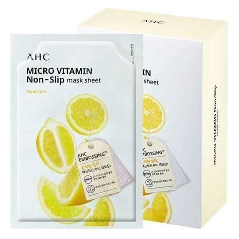 AHC Micro Vitamin Non-Slip Mask Sheet | Brightening & Hydrating (33ml x 10 Sheets) AHC Micro Vitamin Non - Slip Mask Sheet 33ml x 10ea - Glam Global UKAHC