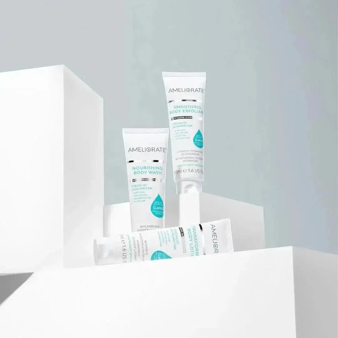 AMELIORATE 3 Steps to Smooth Skin | Complete Keratosis Pilaris & Dry Skin Solution Ameliorate 3 Steps to Smooth Skin - Glam Global UKAmeliorate