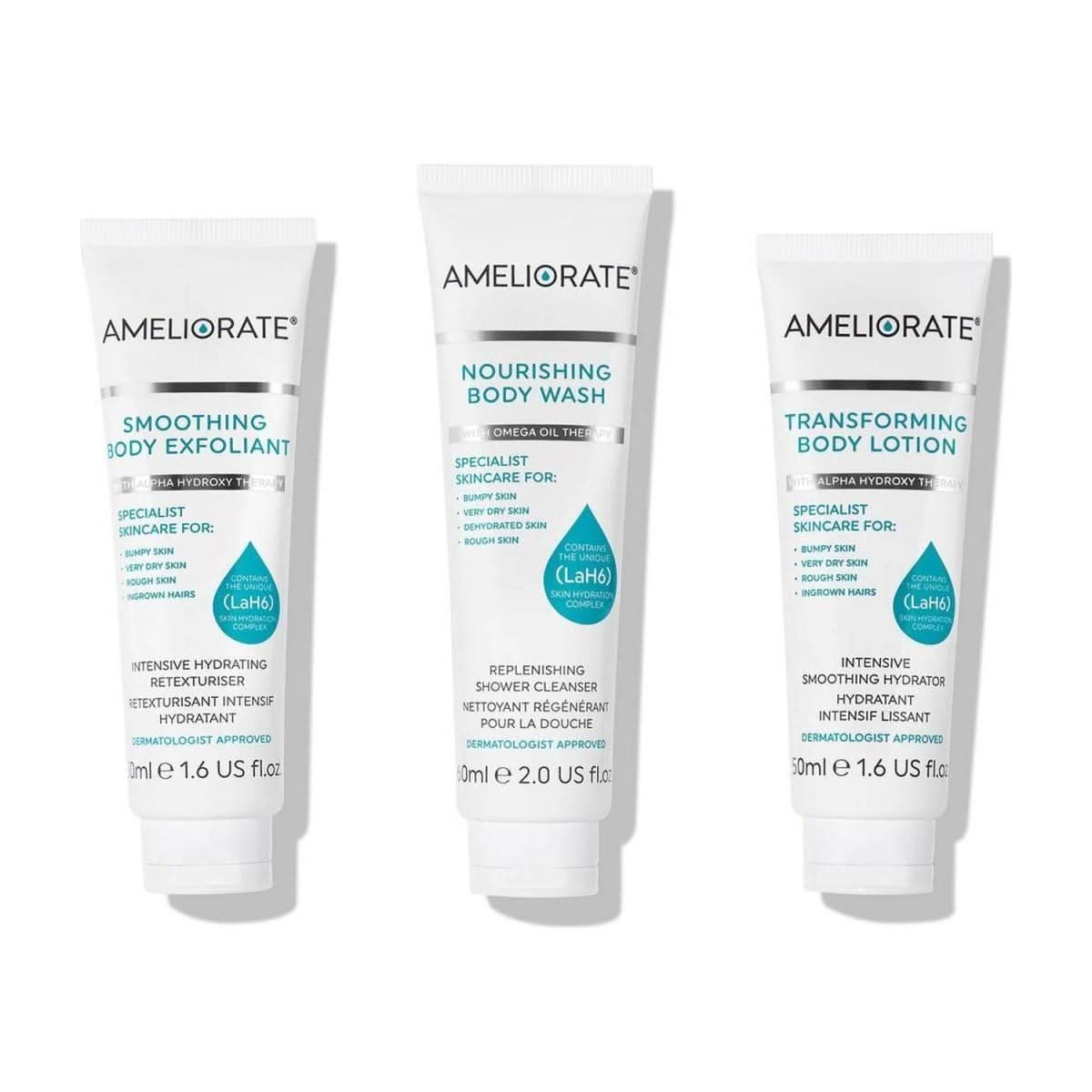 AMELIORATE 3 Steps to Smooth Skin | Complete Keratosis Pilaris & Dry Skin Solution Ameliorate 3 Steps to Smooth Skin - Glam Global UKAmeliorate