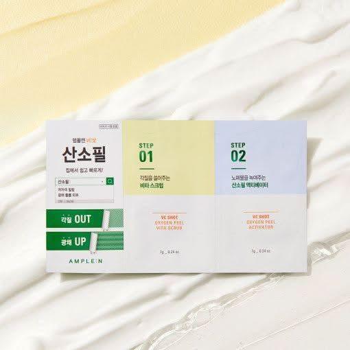 AMPLE:N VC Shot Oxygen Peel – Dual-Step Exfoliator | Oxygen-Powered Glow Boosting Treatment AMPLE:N VC Shot Oxygen Peel 14g - Glam Global UKAMPLE:N