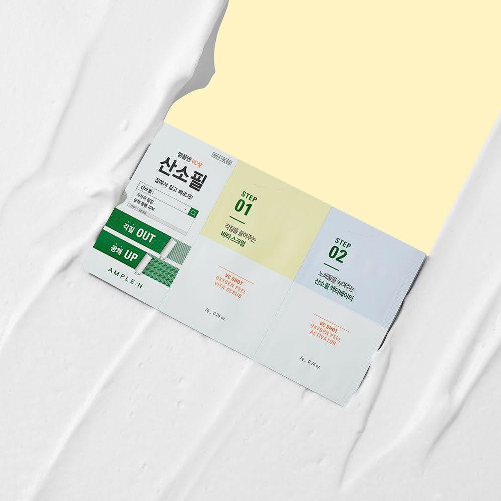 AMPLE:N VC Shot Oxygen Peel – Dual-Step Exfoliator | Oxygen-Powered Glow Boosting Treatment AMPLE:N VC Shot Oxygen Peel 14g - Glam Global UKAMPLE:N