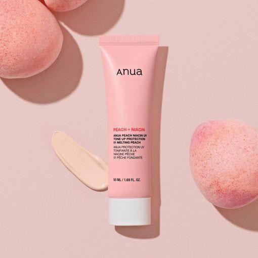 Anua Peach Niacin UV Tone Up Protection – 50ml | SPF & Tone-Up Cream in One for a Flawless Peachy Glow Anua ANUA Peach Niacin UV Tone Up Protection 50ml - Glam Global UKAnua